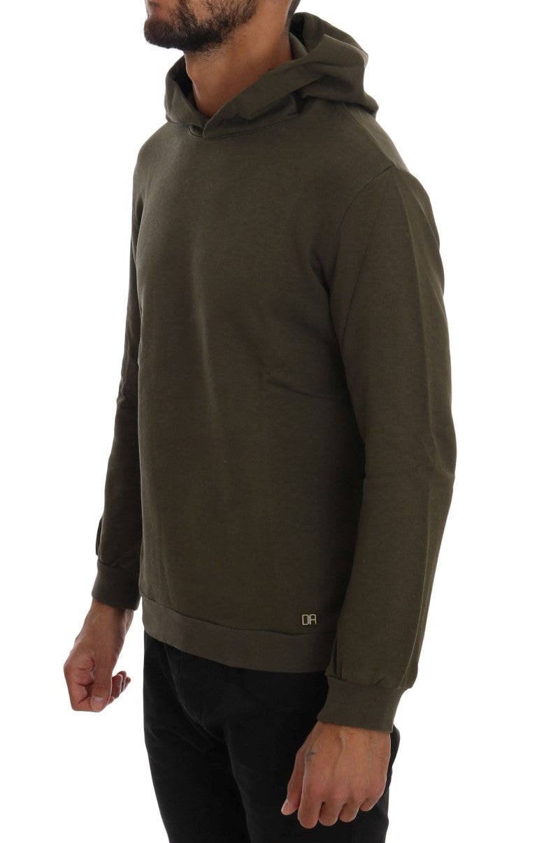 Daniele Alessandrini Green Pullover Hodded Cotton Sweater | Regal Royce
