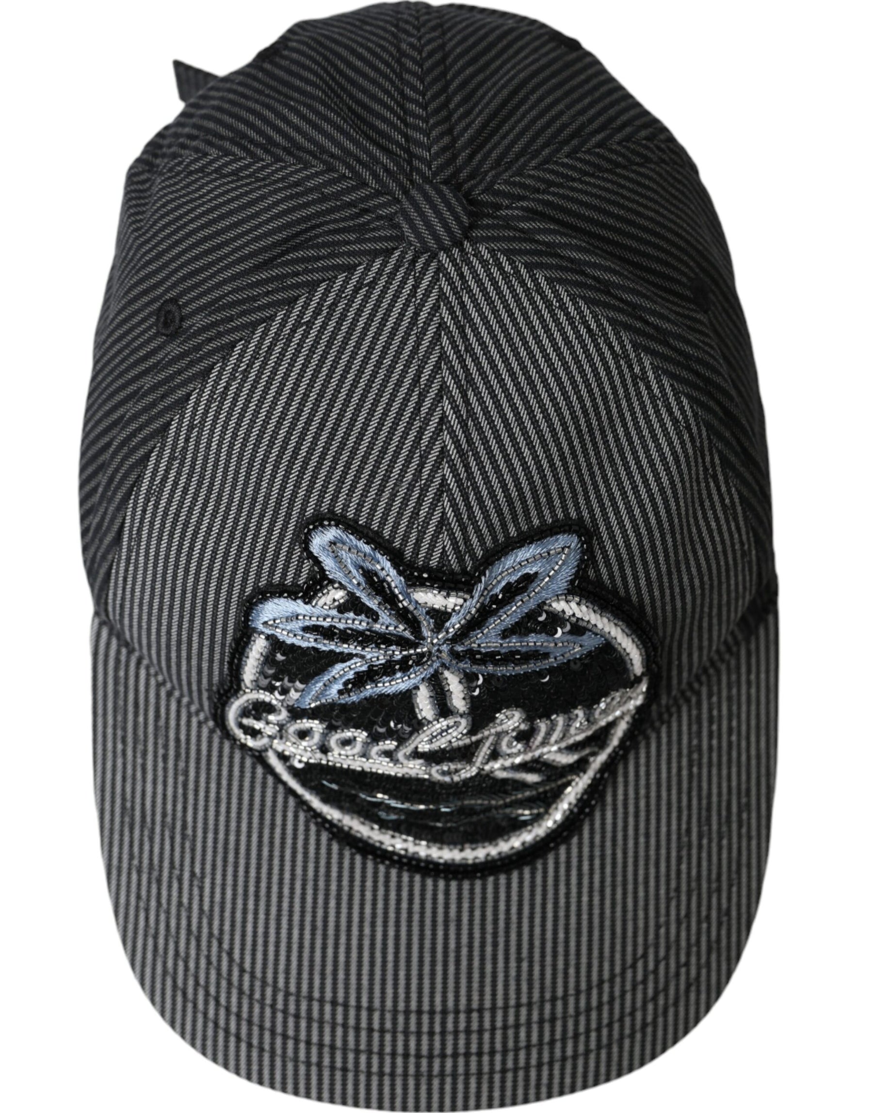 Dolce & Gabbana Black Cotton Embellished Baseball Hat Men | Regal Royce