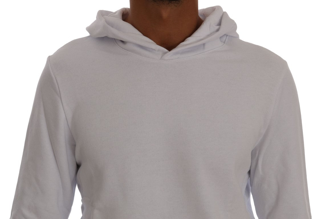 Daniele Alessandrini White Pullover Hodded Cotton Sweater | Regal Royce