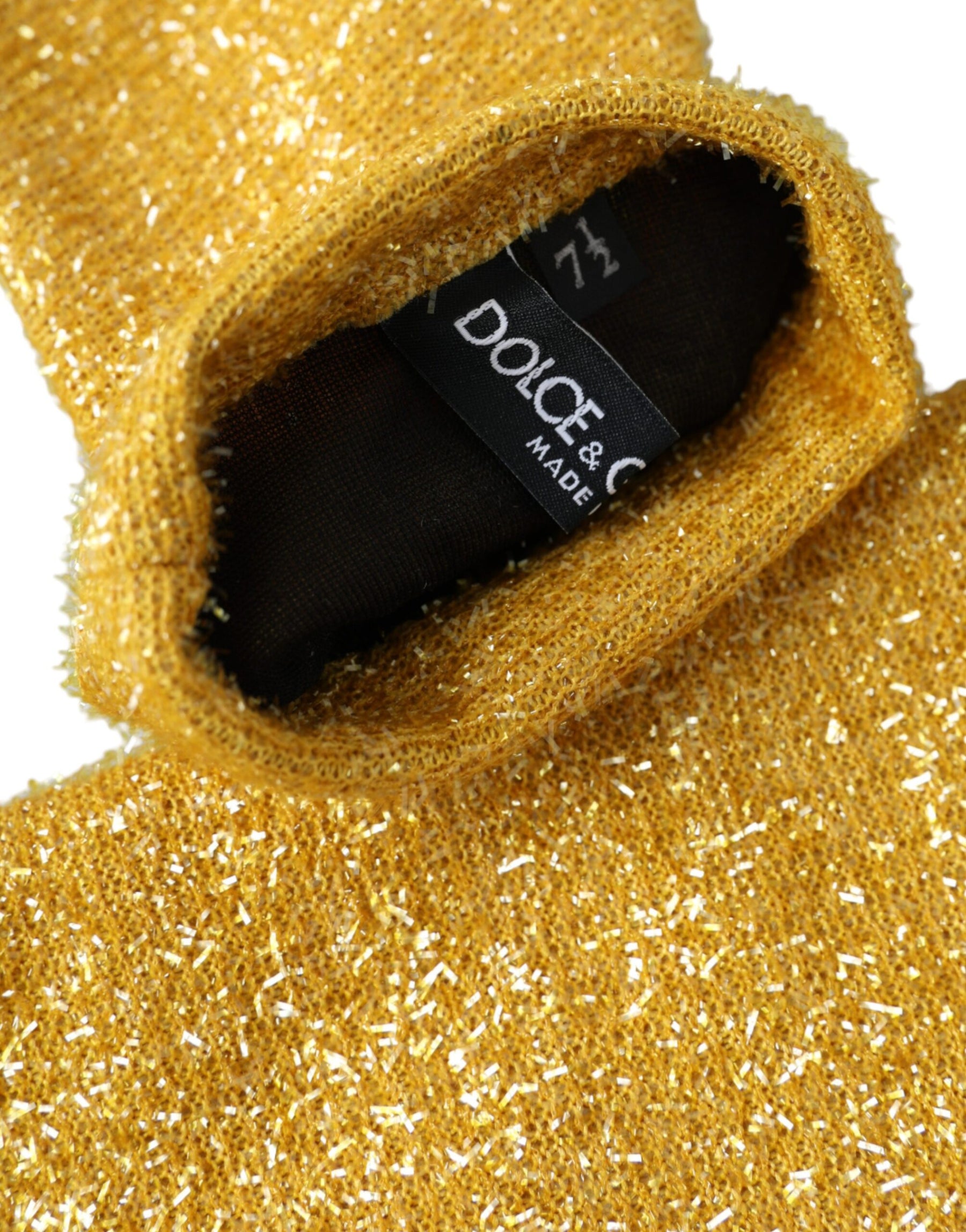 Dolce & Gabbana Gold Lurex Fantasia Mid Arm Length Gloves | Regal Royce