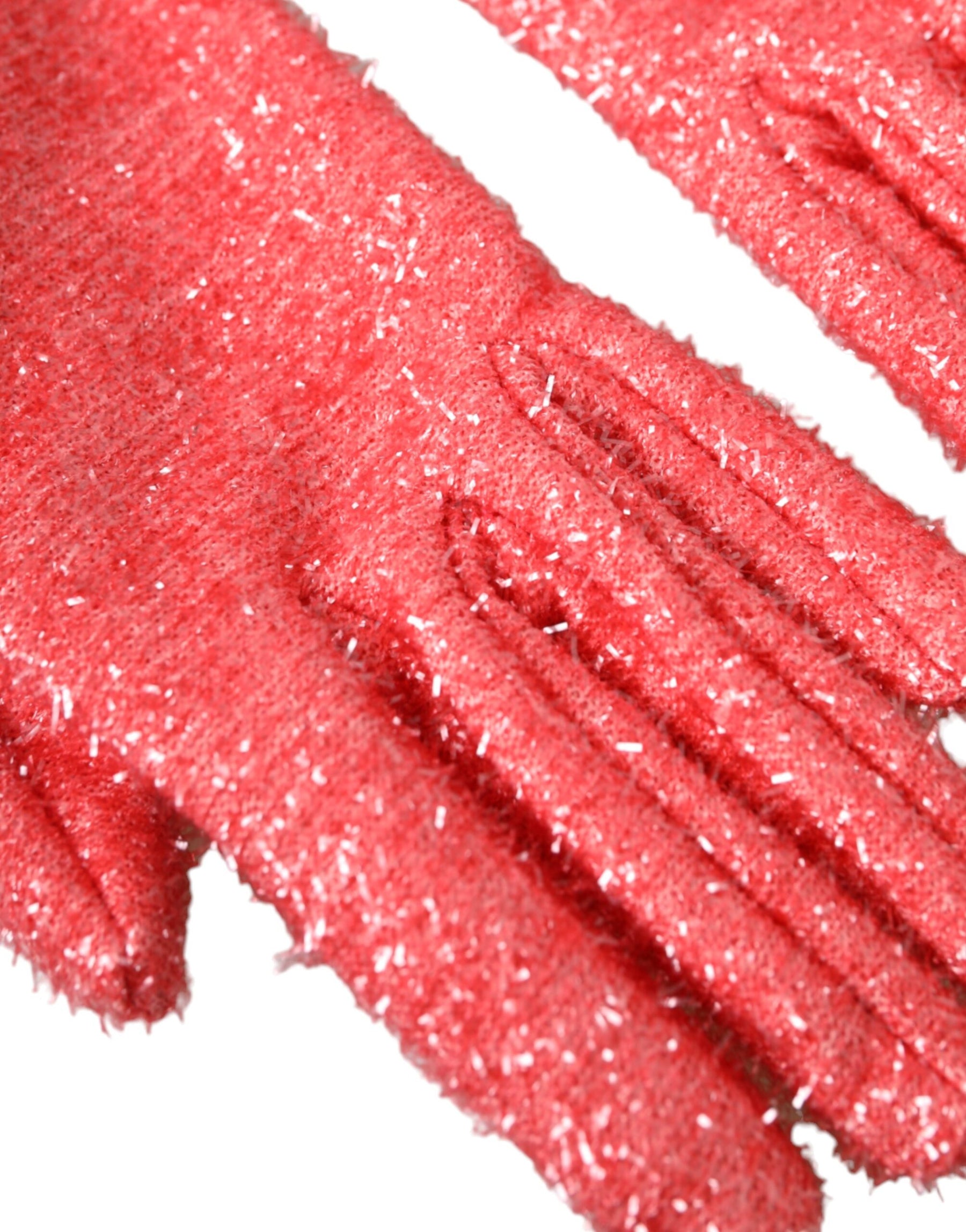 Dolce & Gabbana Pink Lurex Fantasia Mid Arm Length Gloves | Regal Royce