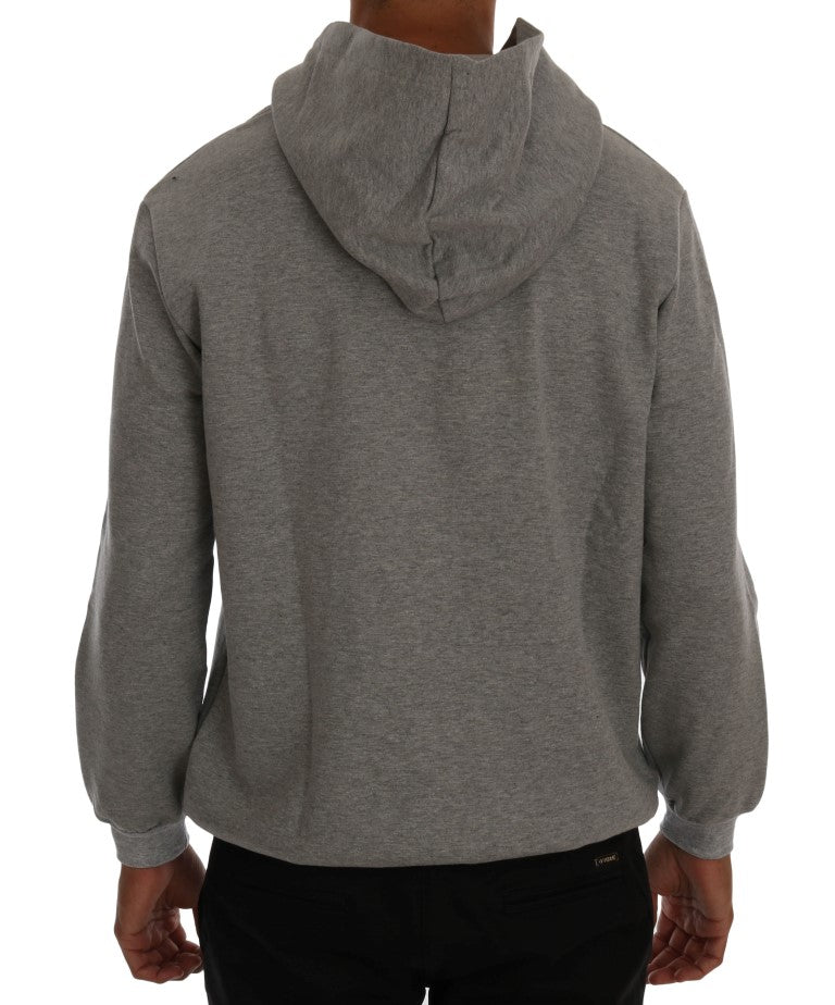 Daniele Alessandrini Gray Pullover Hodded Cotton Sweater | Regal Royce