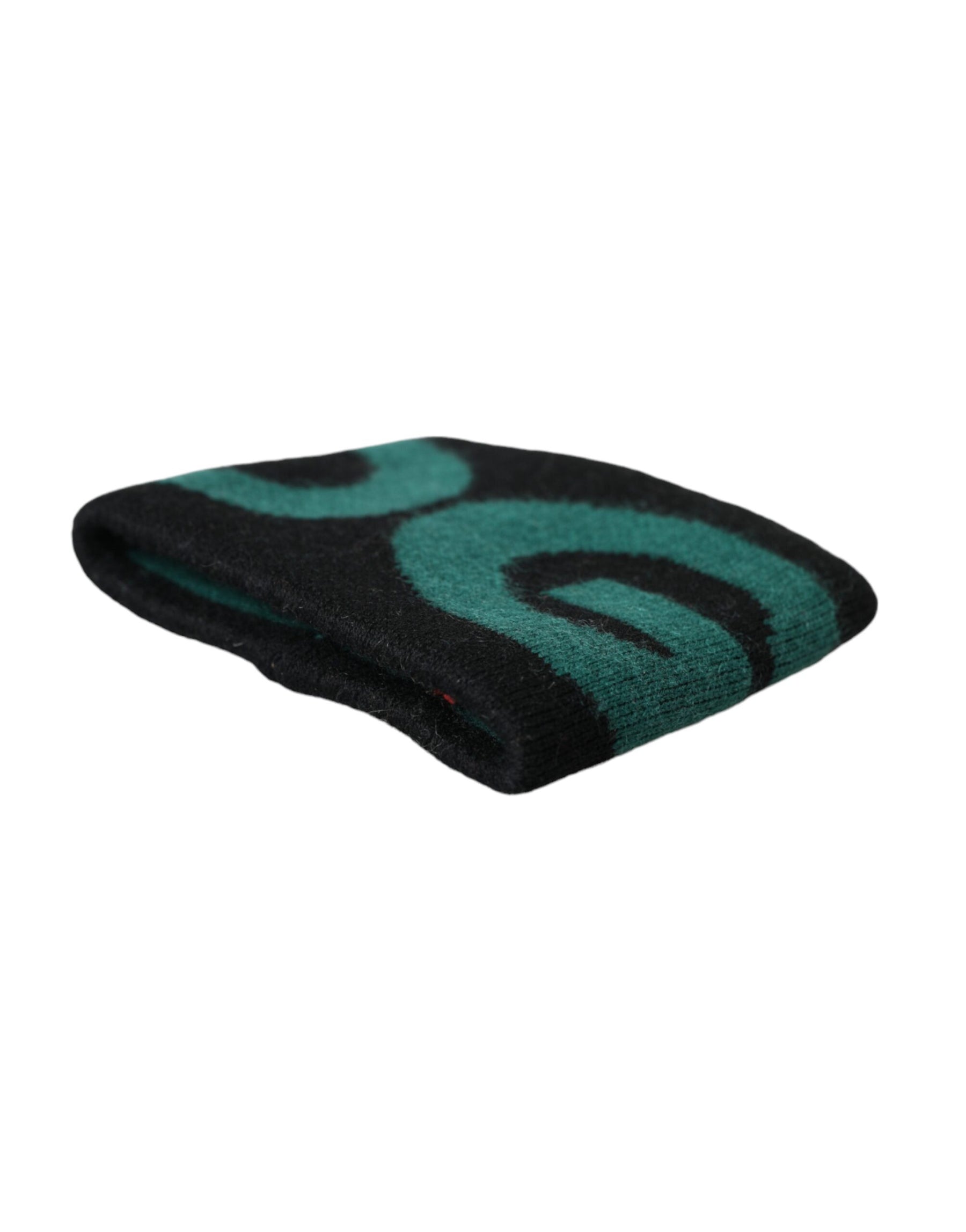 Dolce & Gabbana Black Green Wool Logo #DGMILLENNIALS Wristband | Regal Royce