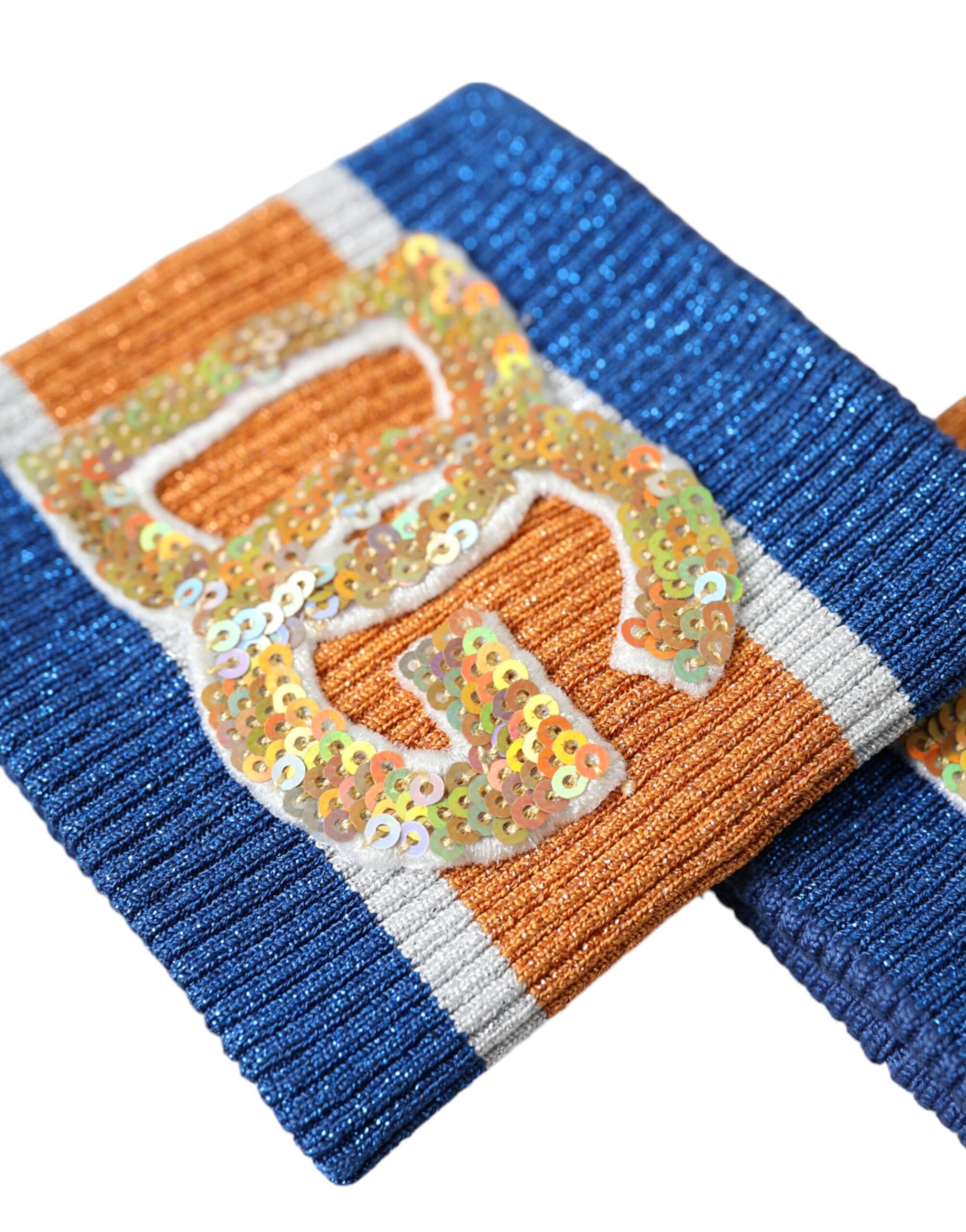 Dolce & Gabbana Multicolor Logo Sequin Viscose Wristband | Regal Royce