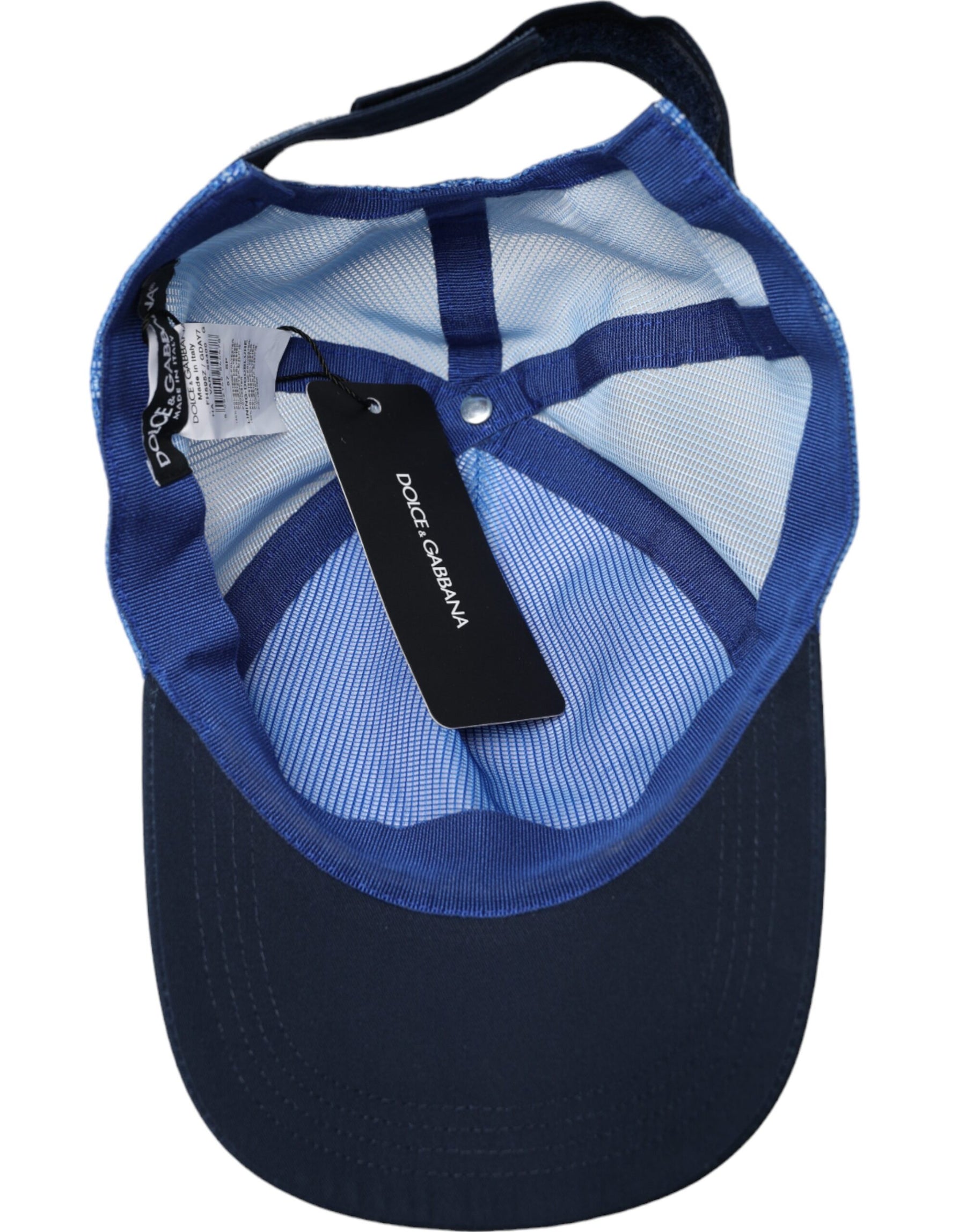 Dolce & Gabbana Blue White Black Italia Mesh Baseball Hat | Regal Royce