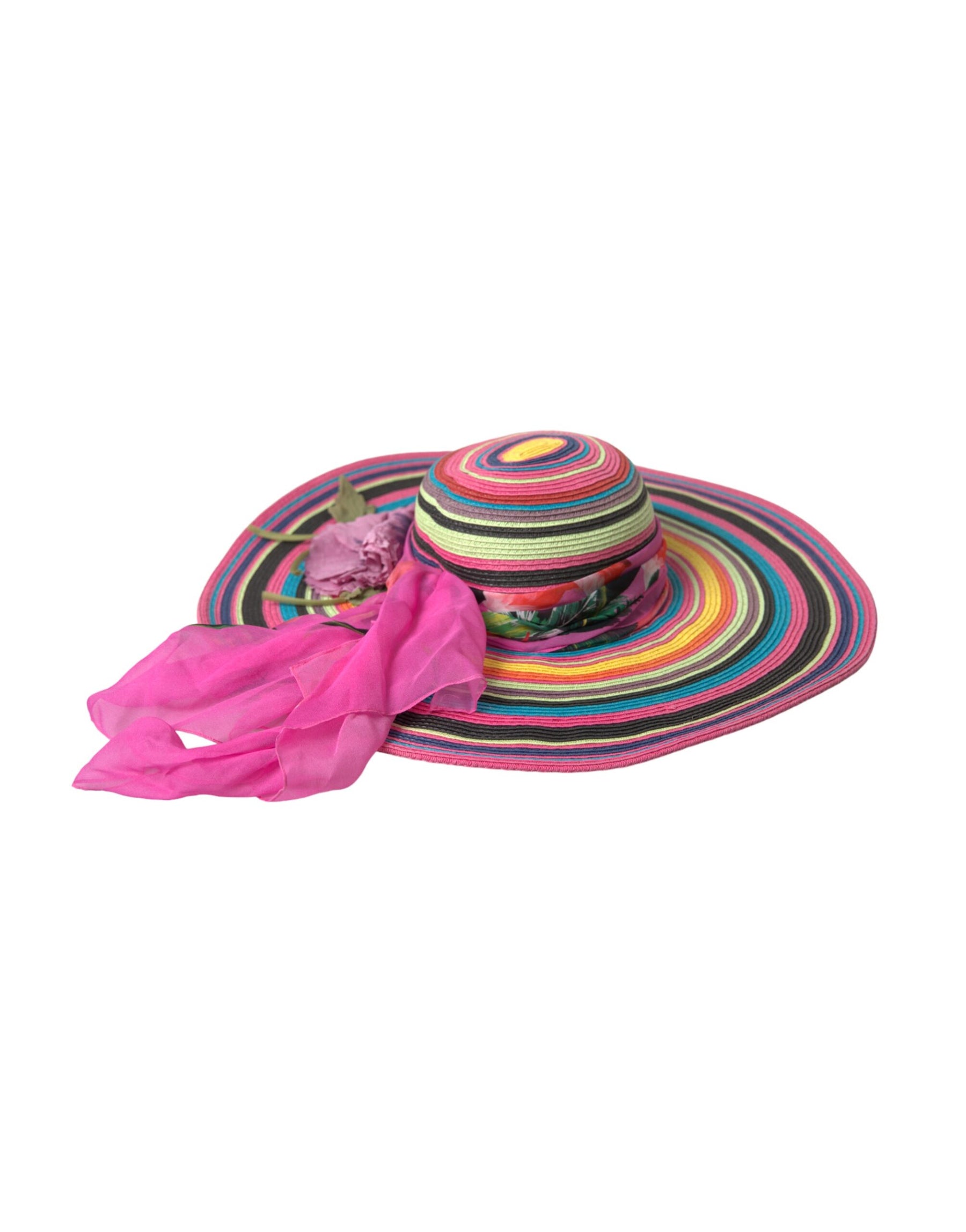Dolce & Gabbana Multicolor Fantasy Wide Brim Floppy Hat | Regal Royce
