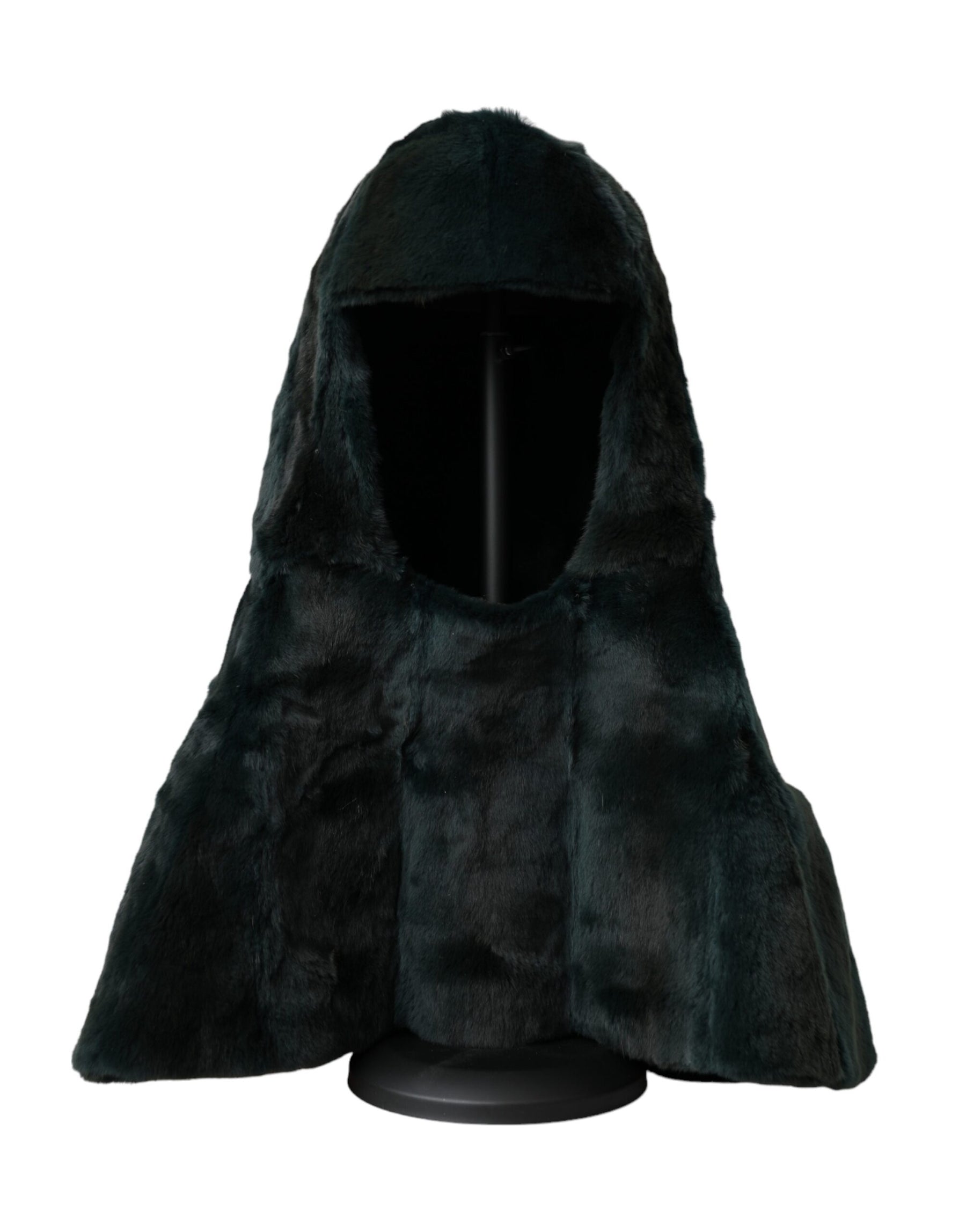 Dolce & Gabbana Black Weasel Fur Whole Head Wrap Hat | Regal Royce