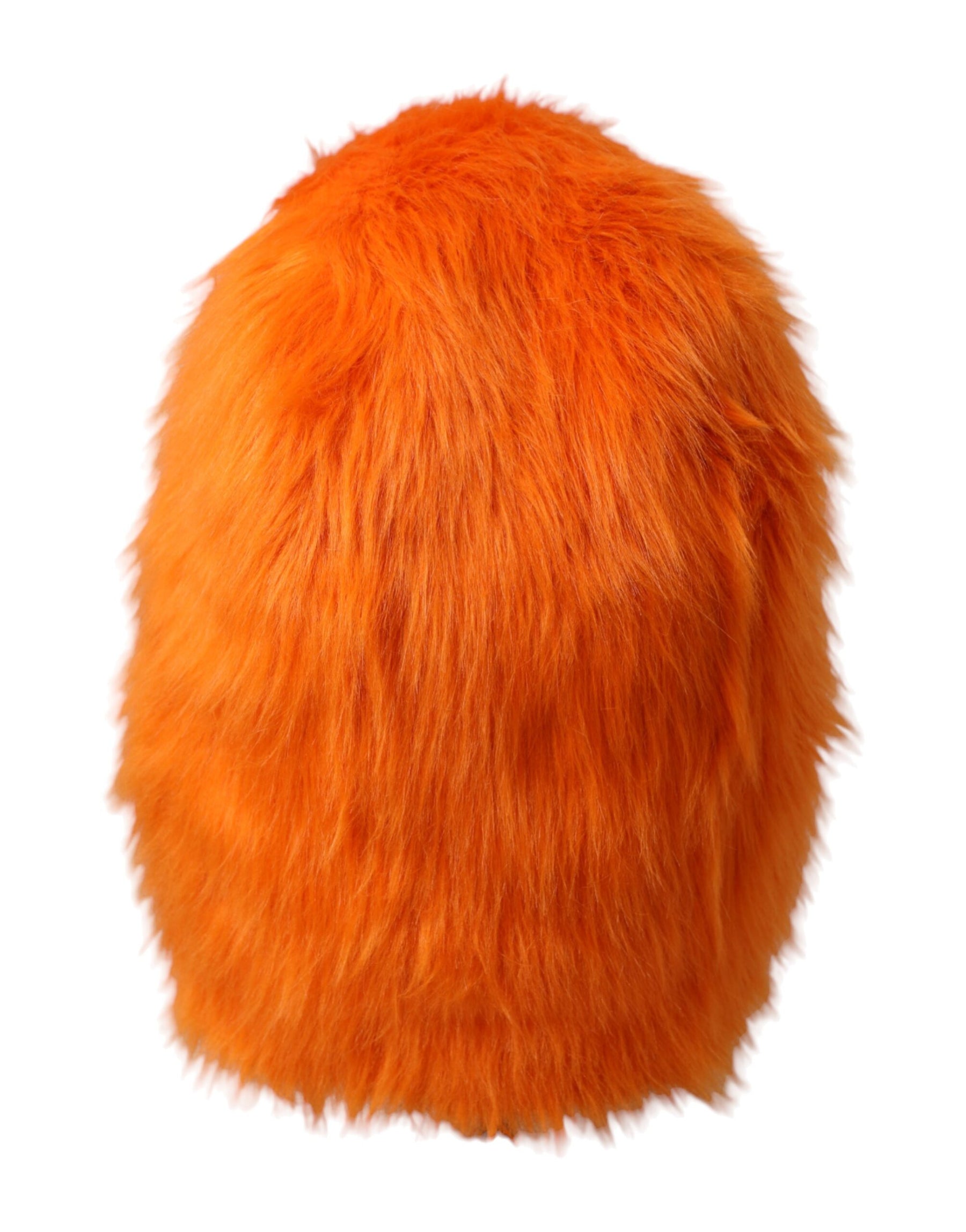 Dolce & Gabbana Orange Faux Fur Whole Head Wrap Hat | Regal Royce