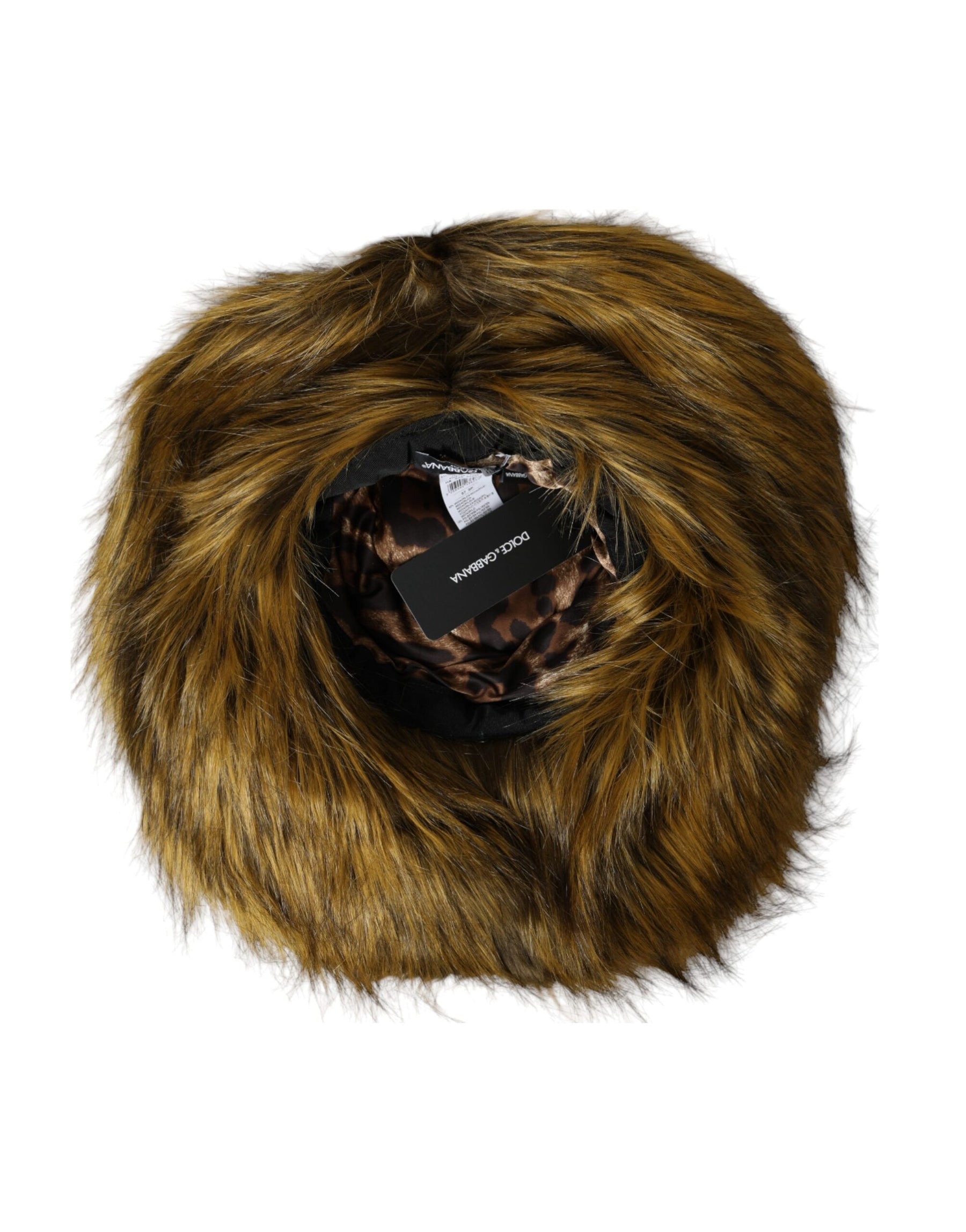 Dolce & Gabbana Brown Modacrylic Faux Fur Bucket Hat | Regal Royce