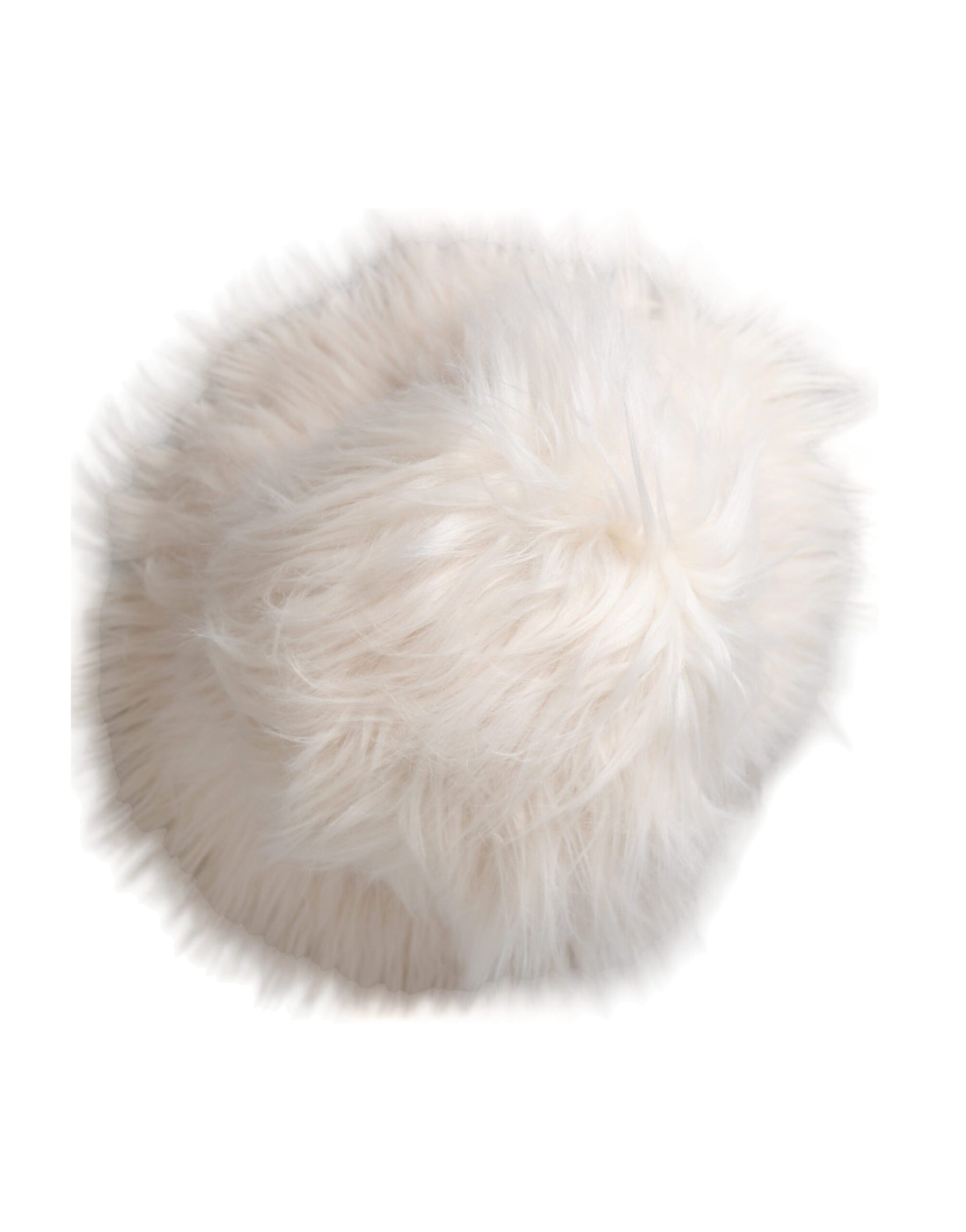 Dolce & Gabbana White Acrylic Fur Womens Bucket Hat | Regal Royce