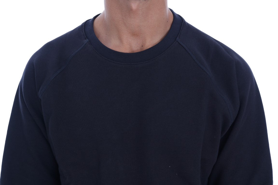 Daniele Alessandrini Blue Crewneck Cotton Sweater | Regal Royce