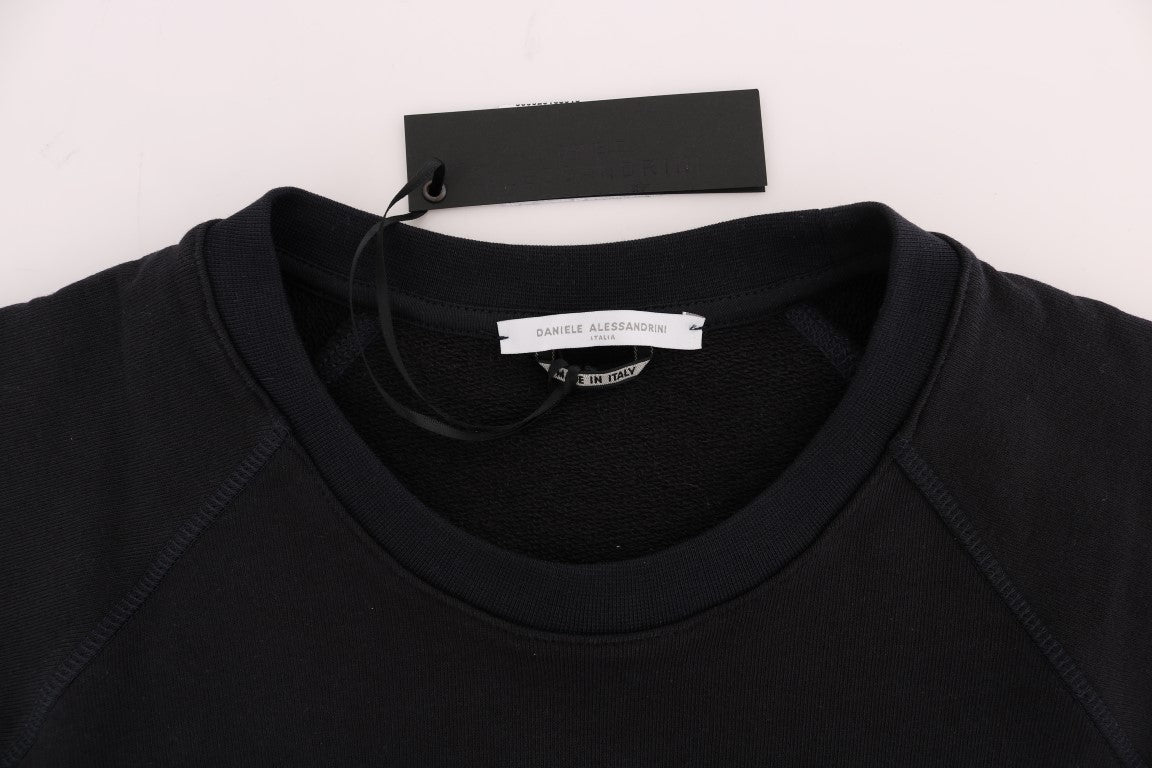 Daniele Alessandrini Blue Crewneck Cotton Sweater | Regal Royce