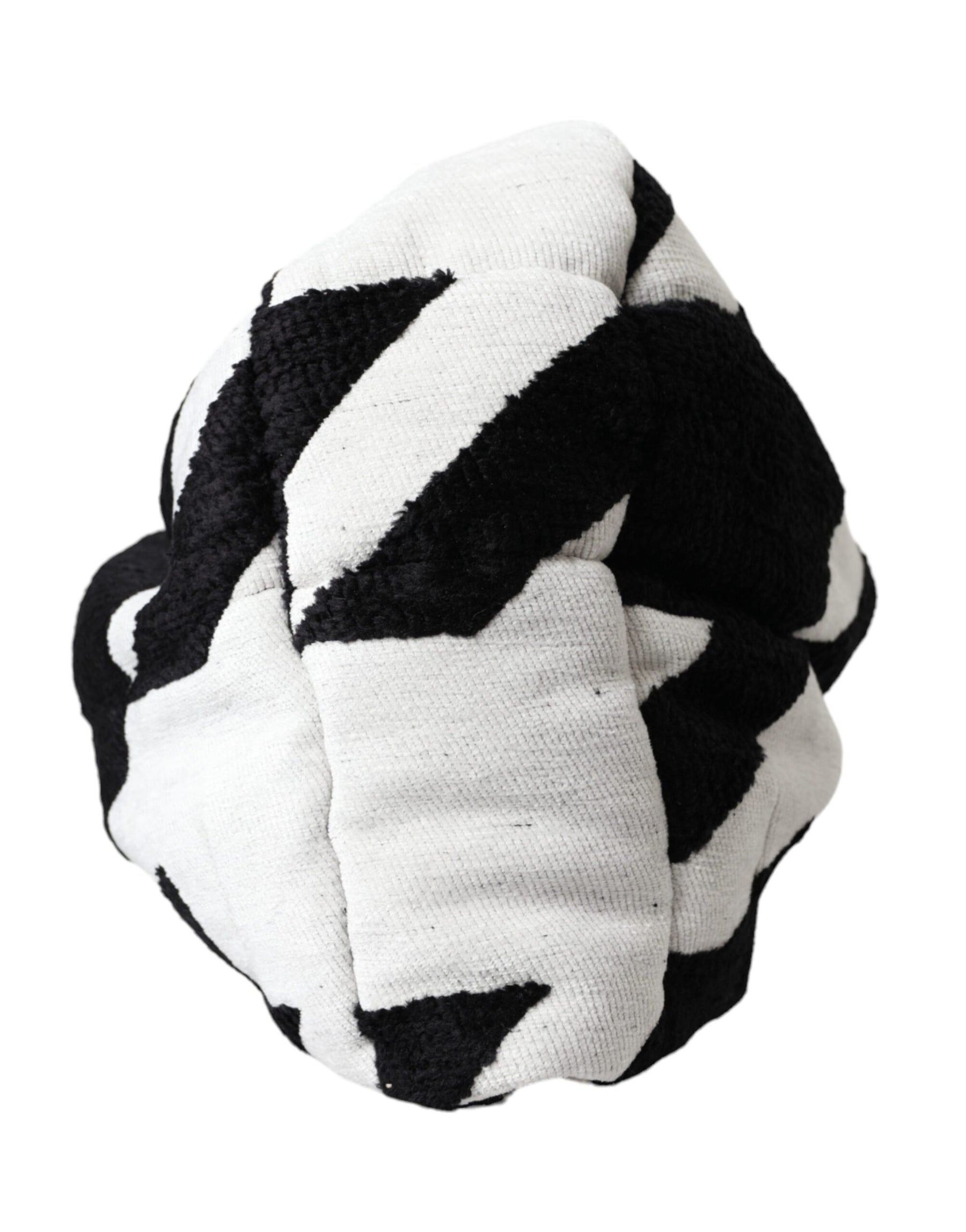 Dolce & Gabbana Black White Wool Whole Head Wrap Hat | Regal Royce