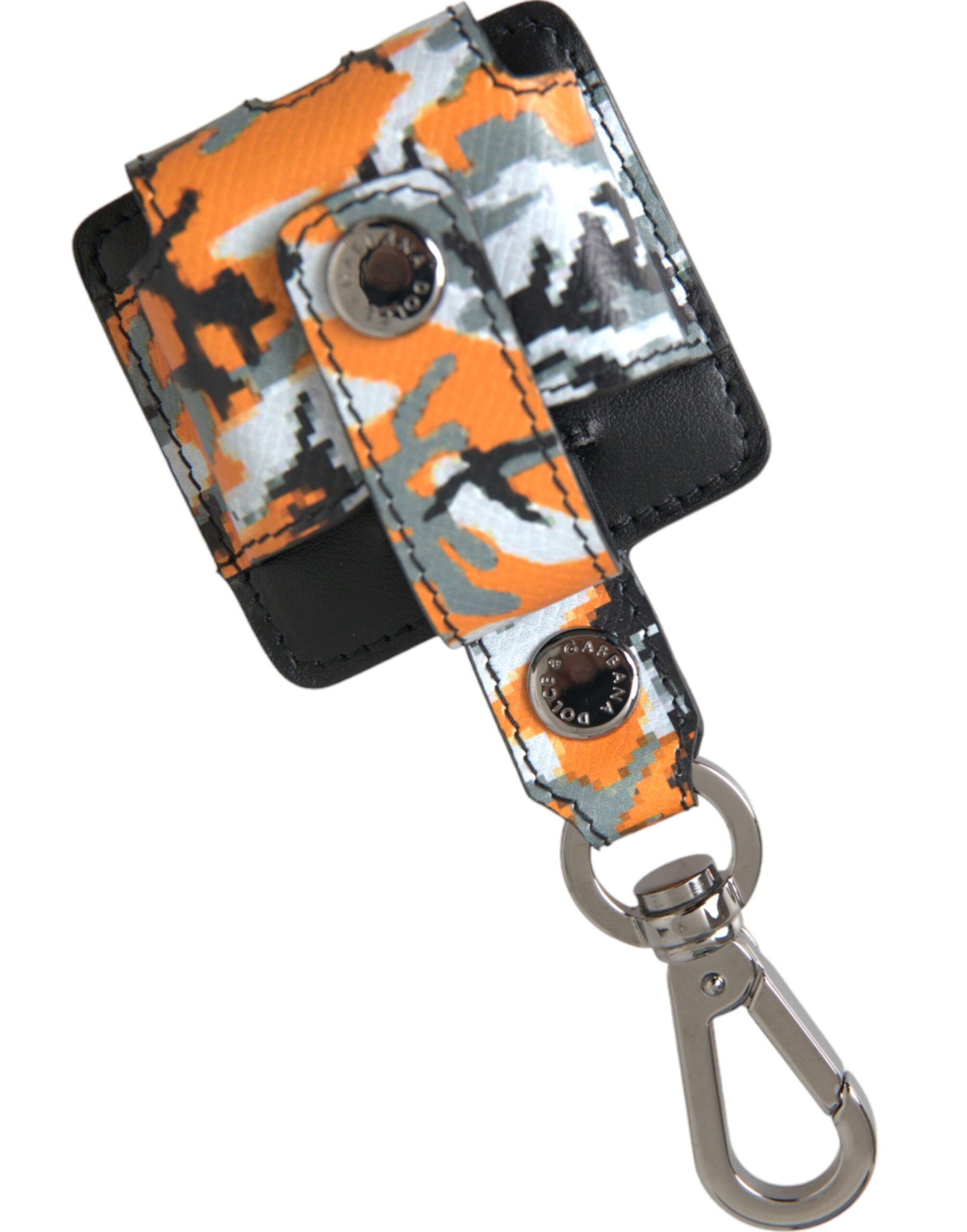 Dolce & Gabbana Multicolor Camouflage Print Leather Metal Airpods Case | Regal Royce