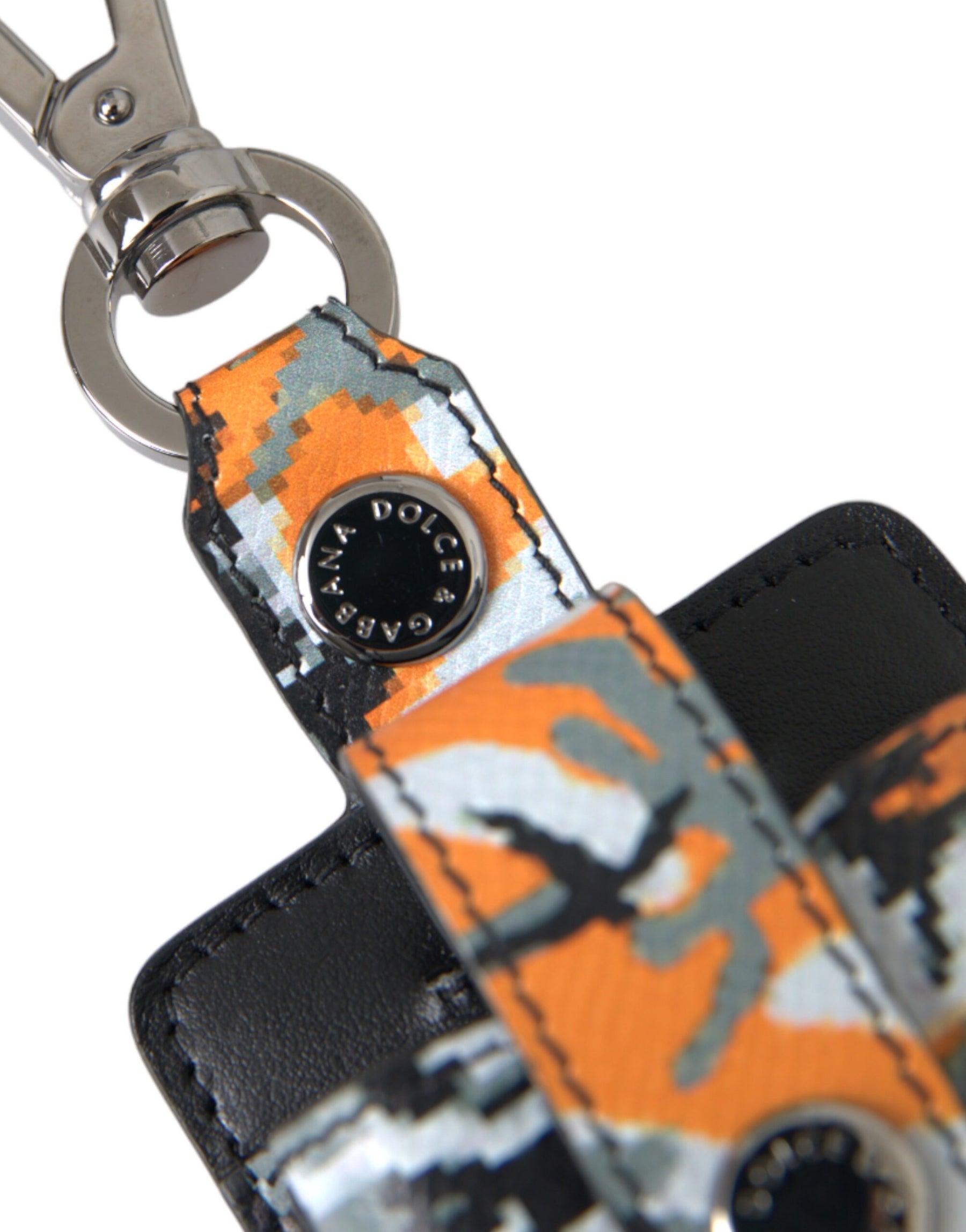 Dolce & Gabbana Multicolor Camouflage Print Leather Metal Airpods Case | Regal Royce