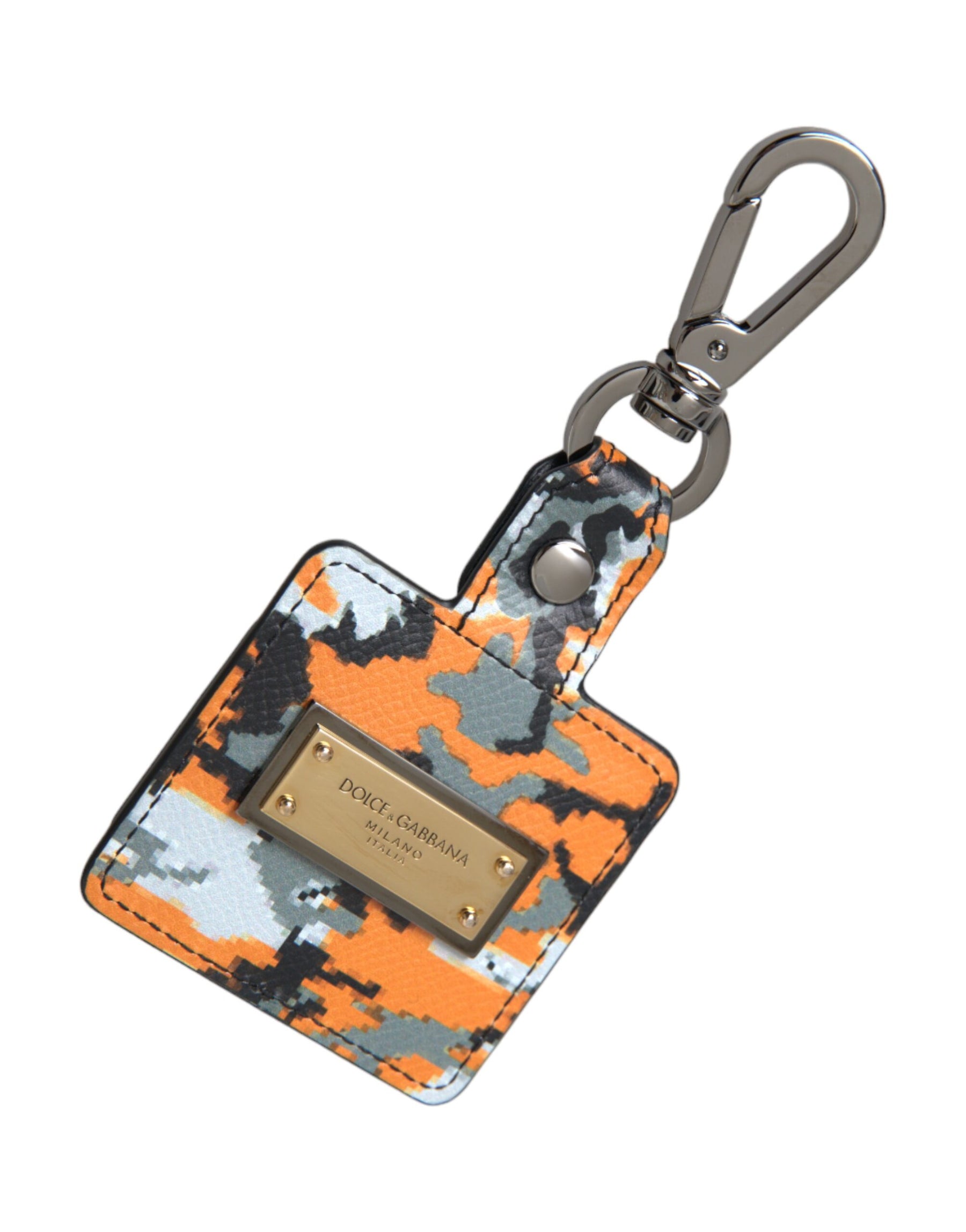 Dolce & Gabbana Multicolor Camouflage Print Leather Logo Metal Airpods Case | Regal Royce