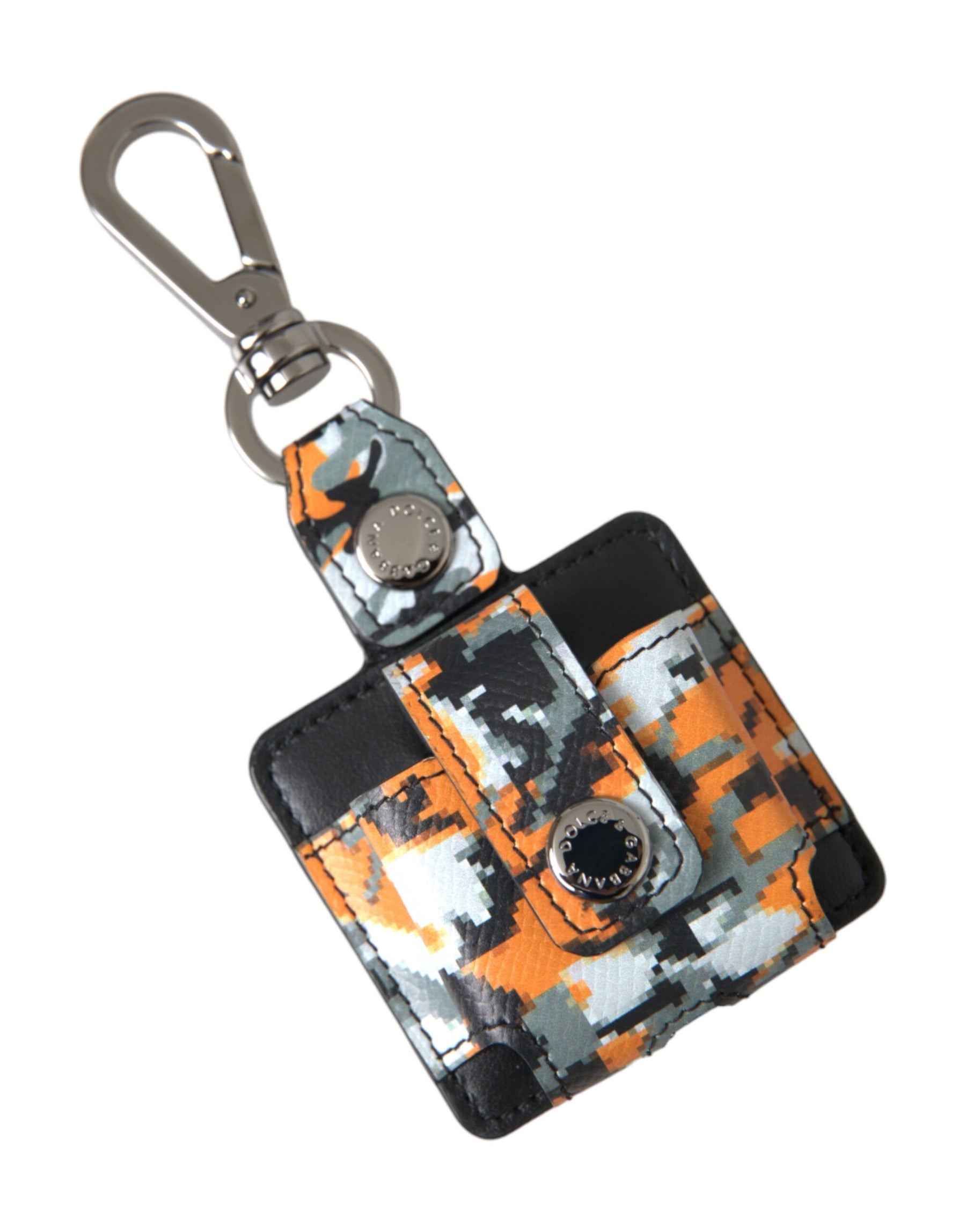 Dolce & Gabbana Multicolor Camouflage Print Leather Logo Metal Airpods Case | Regal Royce