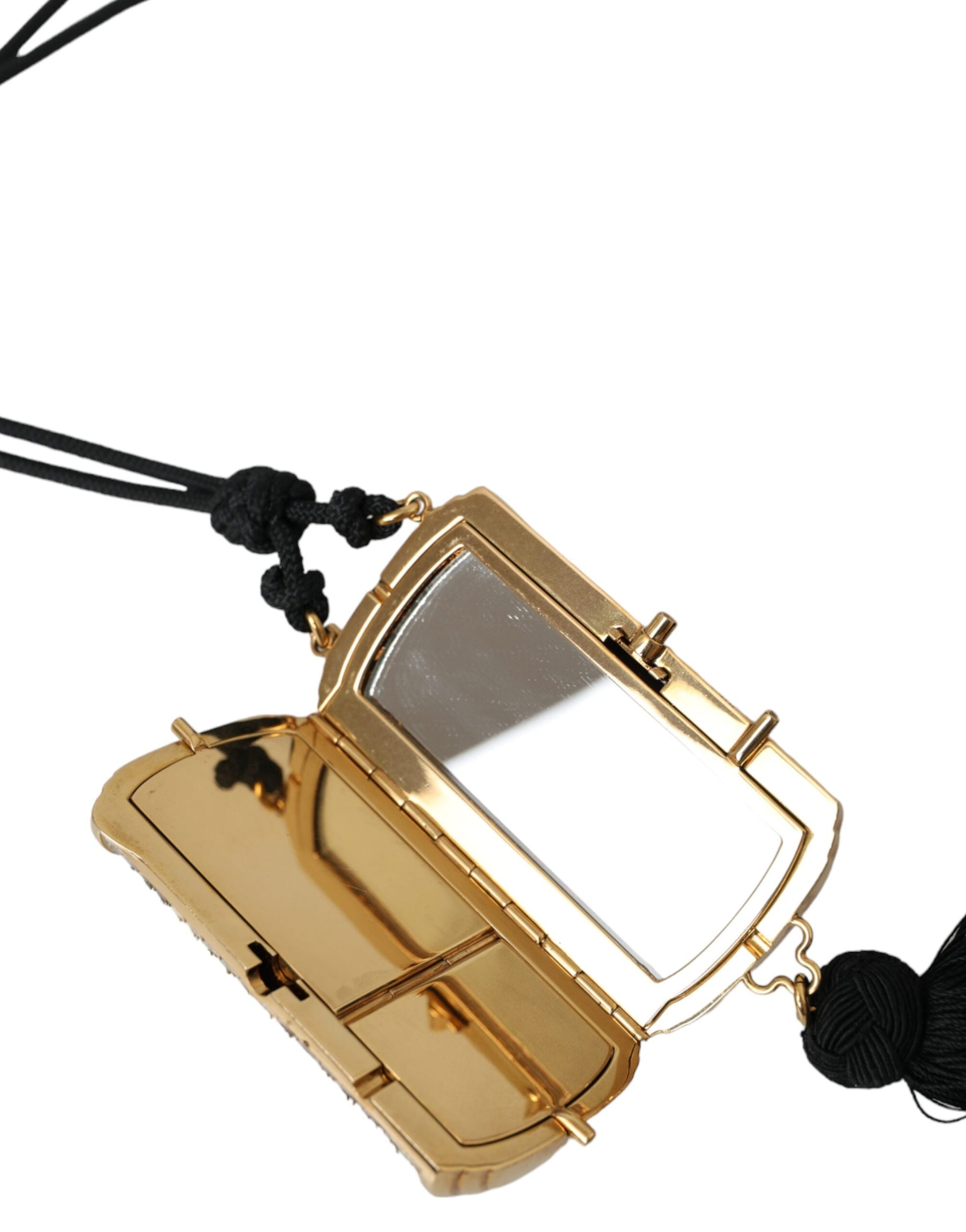 Dolce & Gabbana Beige Exotic Leather Mini Mirror Tassel Make Up Holder Bag | Regal Royce