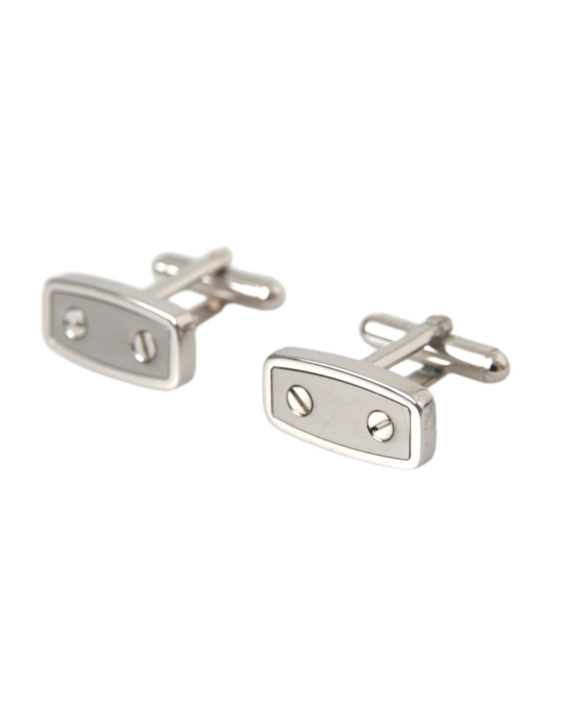 Dolce & Gabbana Silver Plated Metal Brass Pin Men Cufflinks | Regal Royce