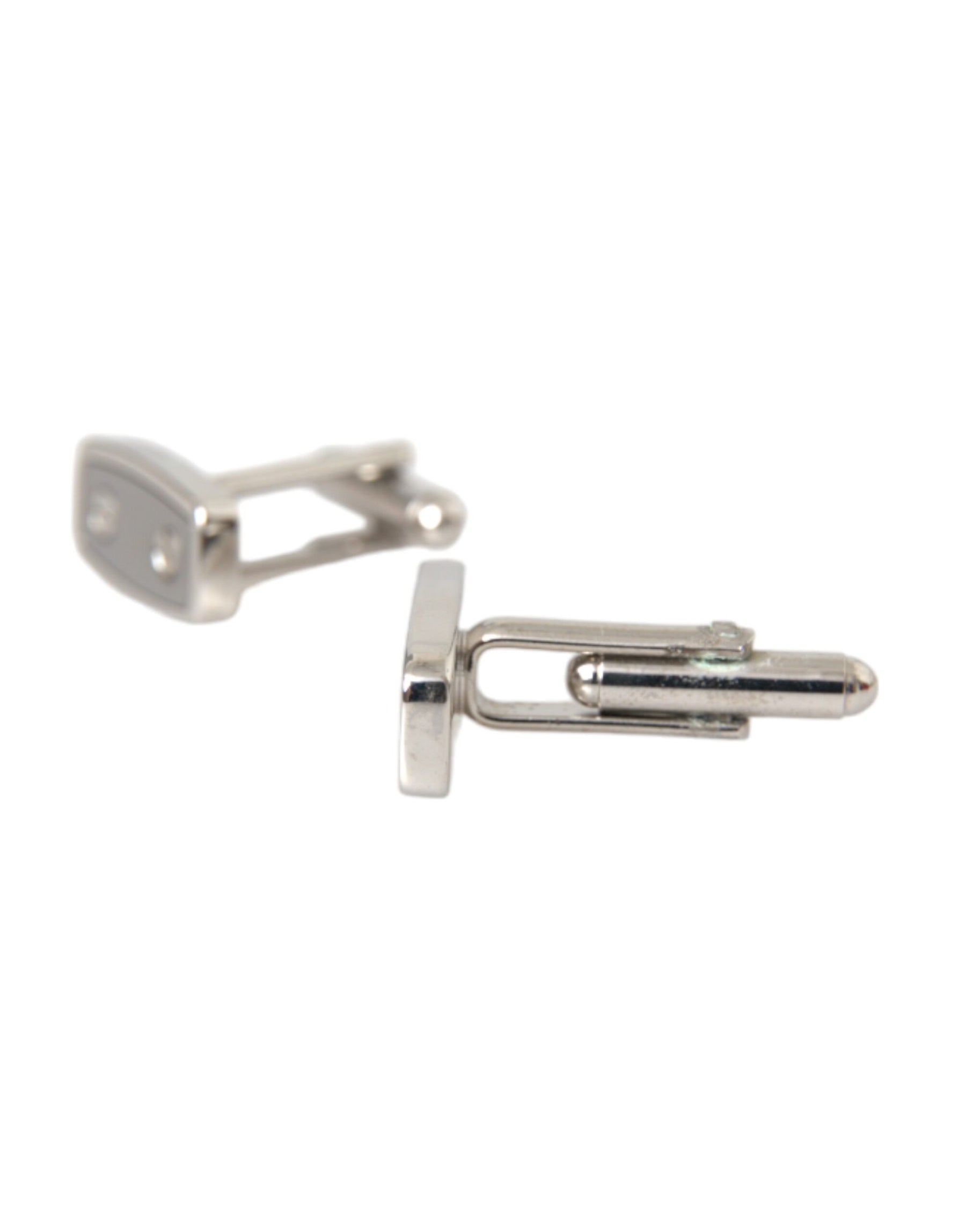 Dolce & Gabbana Silver Plated Metal Brass Pin Men Cufflinks | Regal Royce