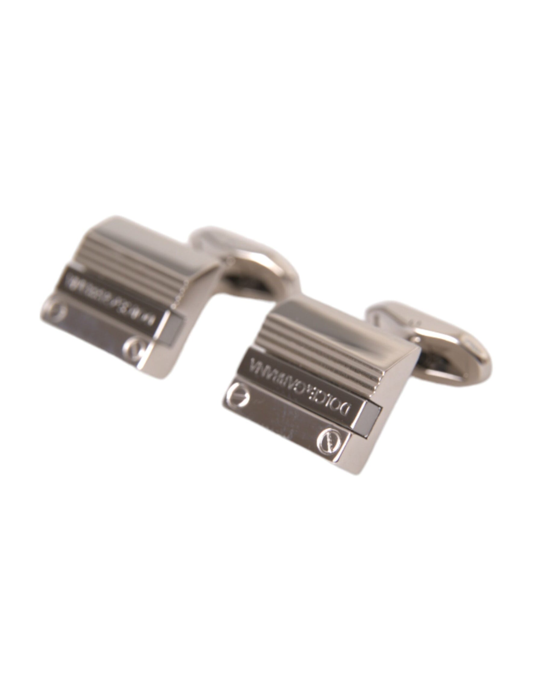Dolce & Gabbana Silver Plated Metal Brass DG Logo Pin Cufflinks | Regal Royce