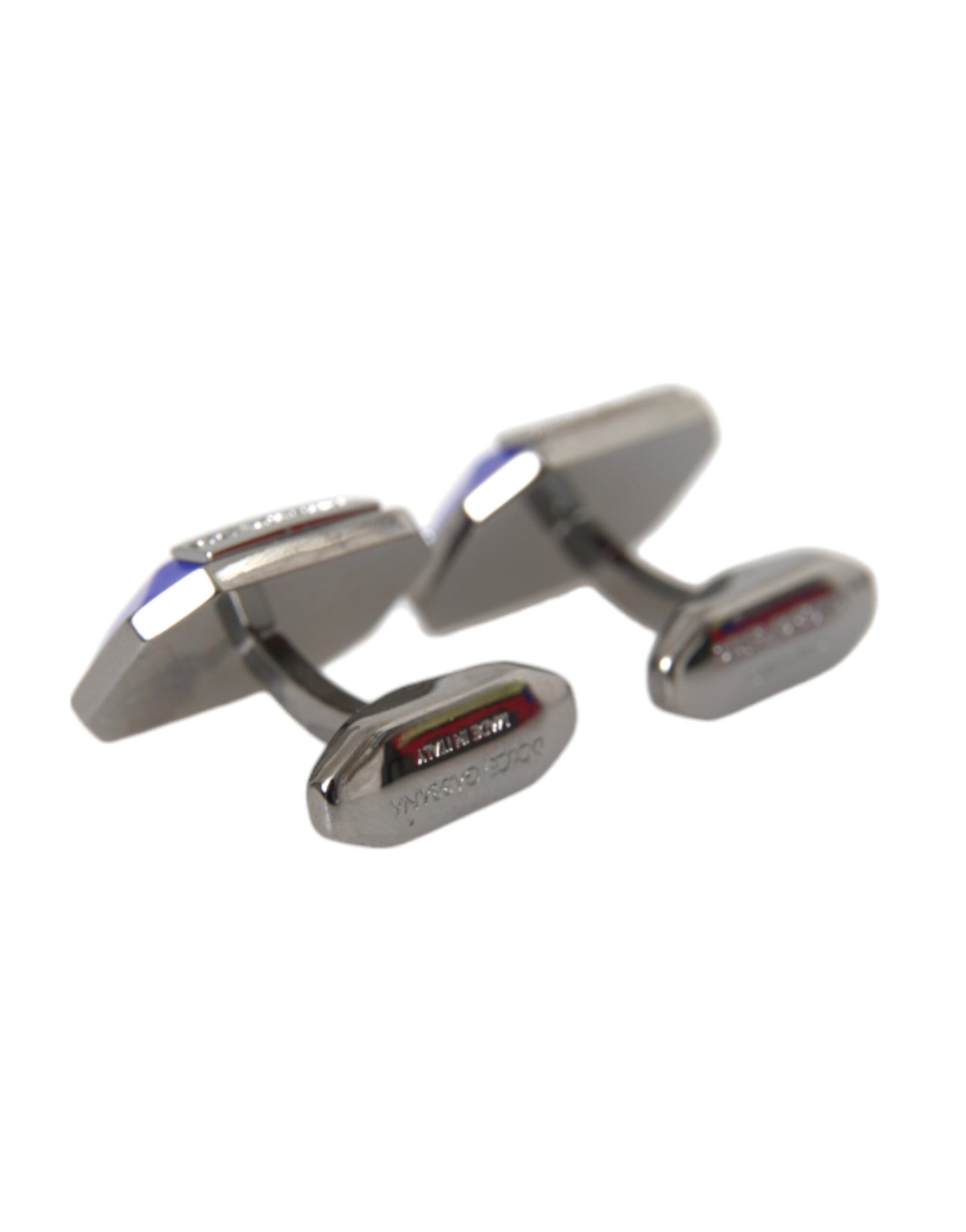 Dolce & Gabbana Silver Plated Brass Pin Crystal Cufflinks | Regal Royce