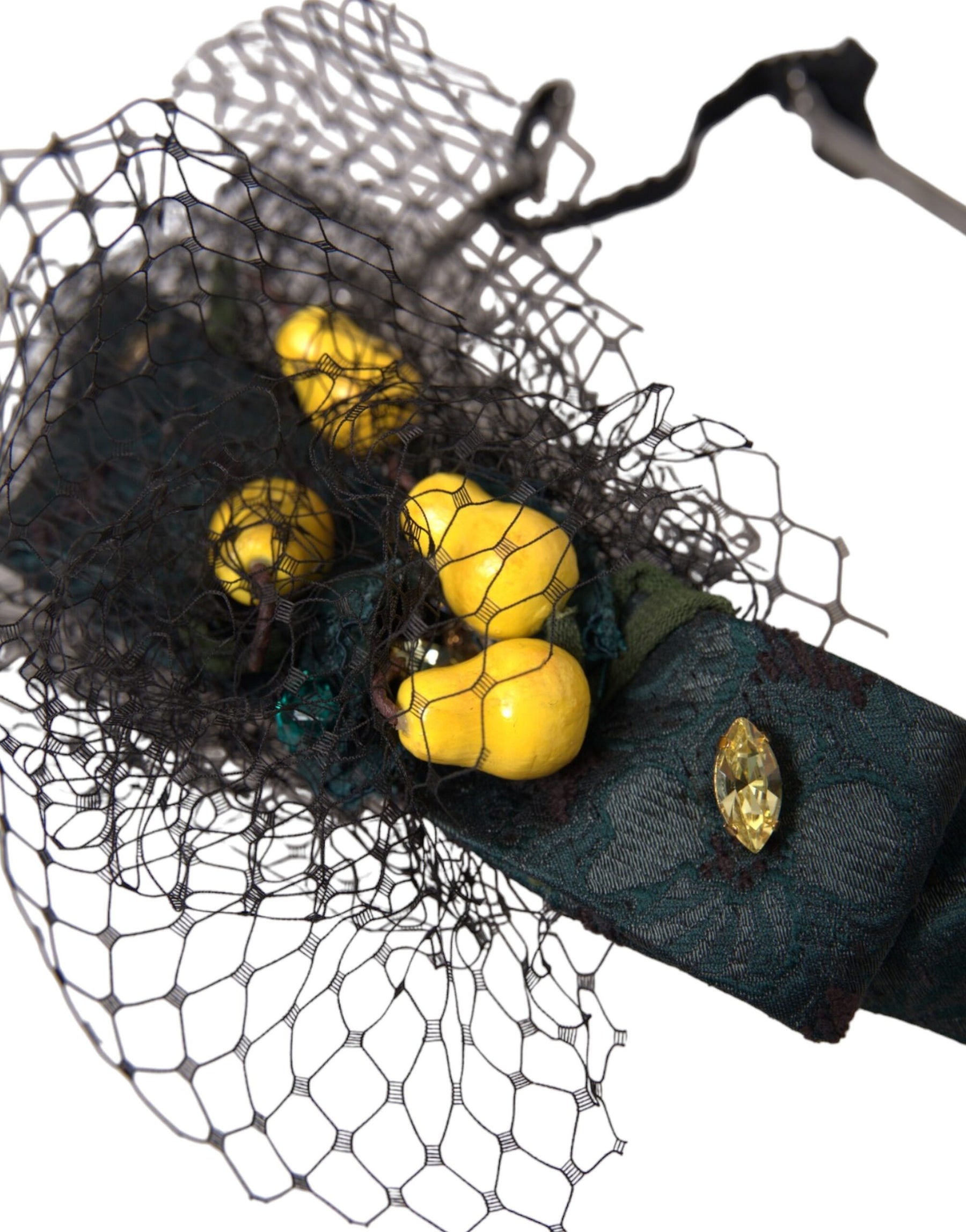 Dolce & Gabbana Black Lemons Sicily Purple Crystal Net Headband Diadem | Regal Royce