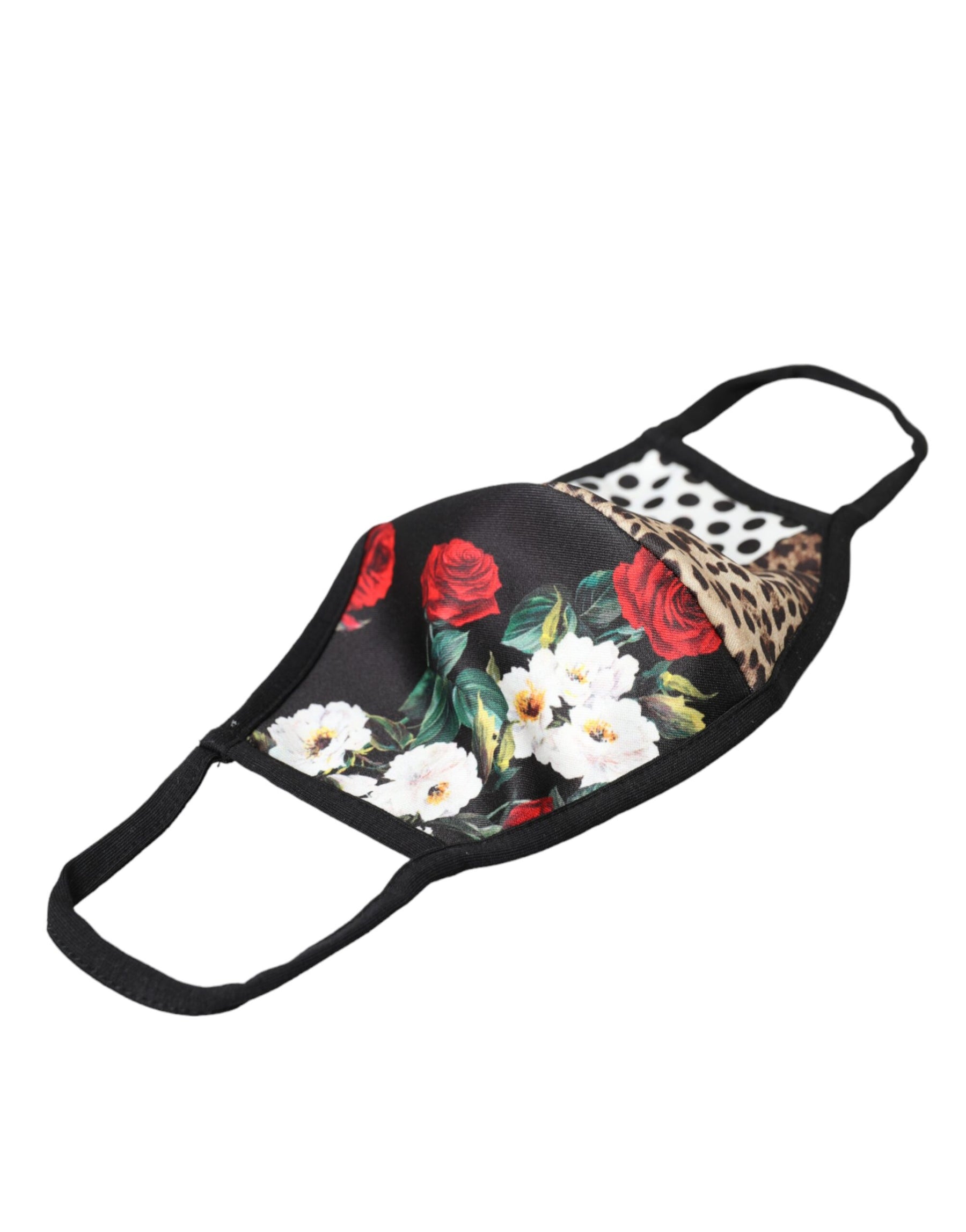 Dolce & Gabbana Multicolor Leopard Floral Elastic Ear Strap Face Mask | Regal Royce