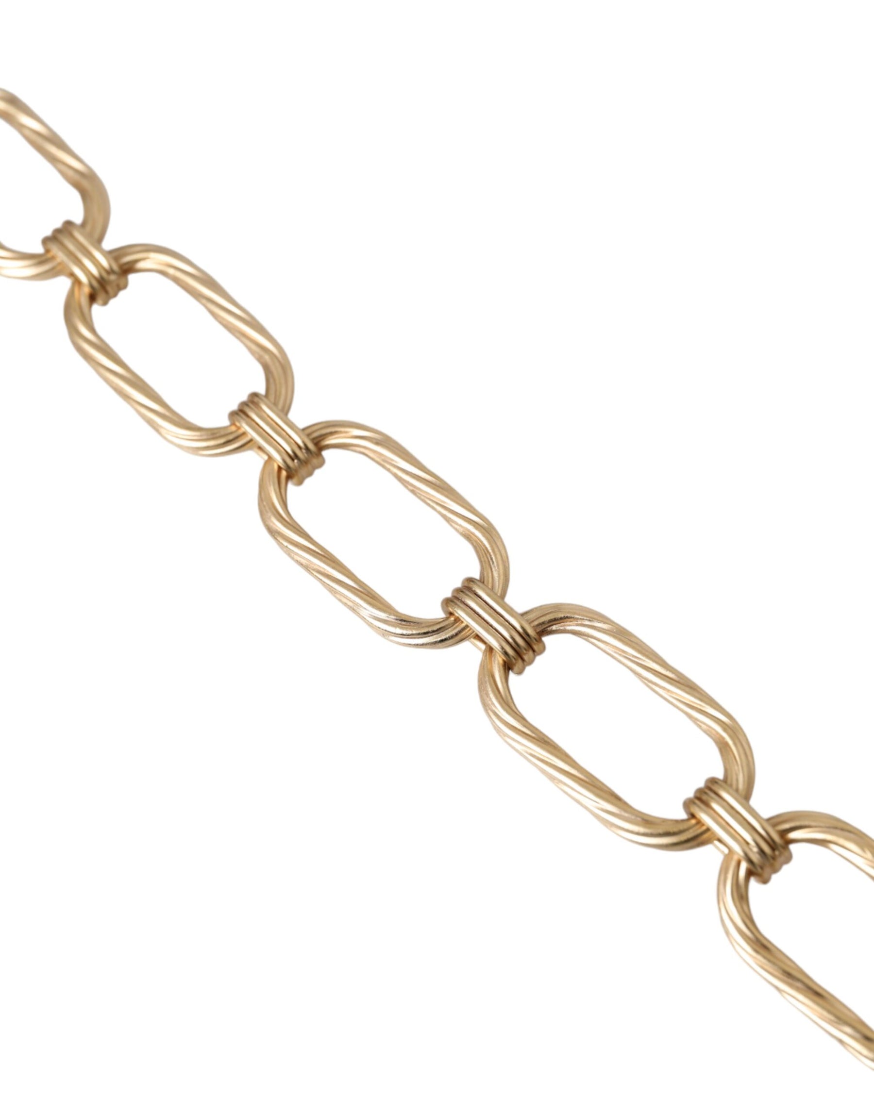 Dolce & Gabbana Gold Tone Brass Large Link Chain Jewelry Necklace | Regal Royce