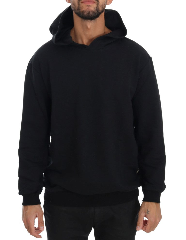 Daniele Alessandrini Black Gym Casual Hooded Cotton Sweater | Regal Royce
