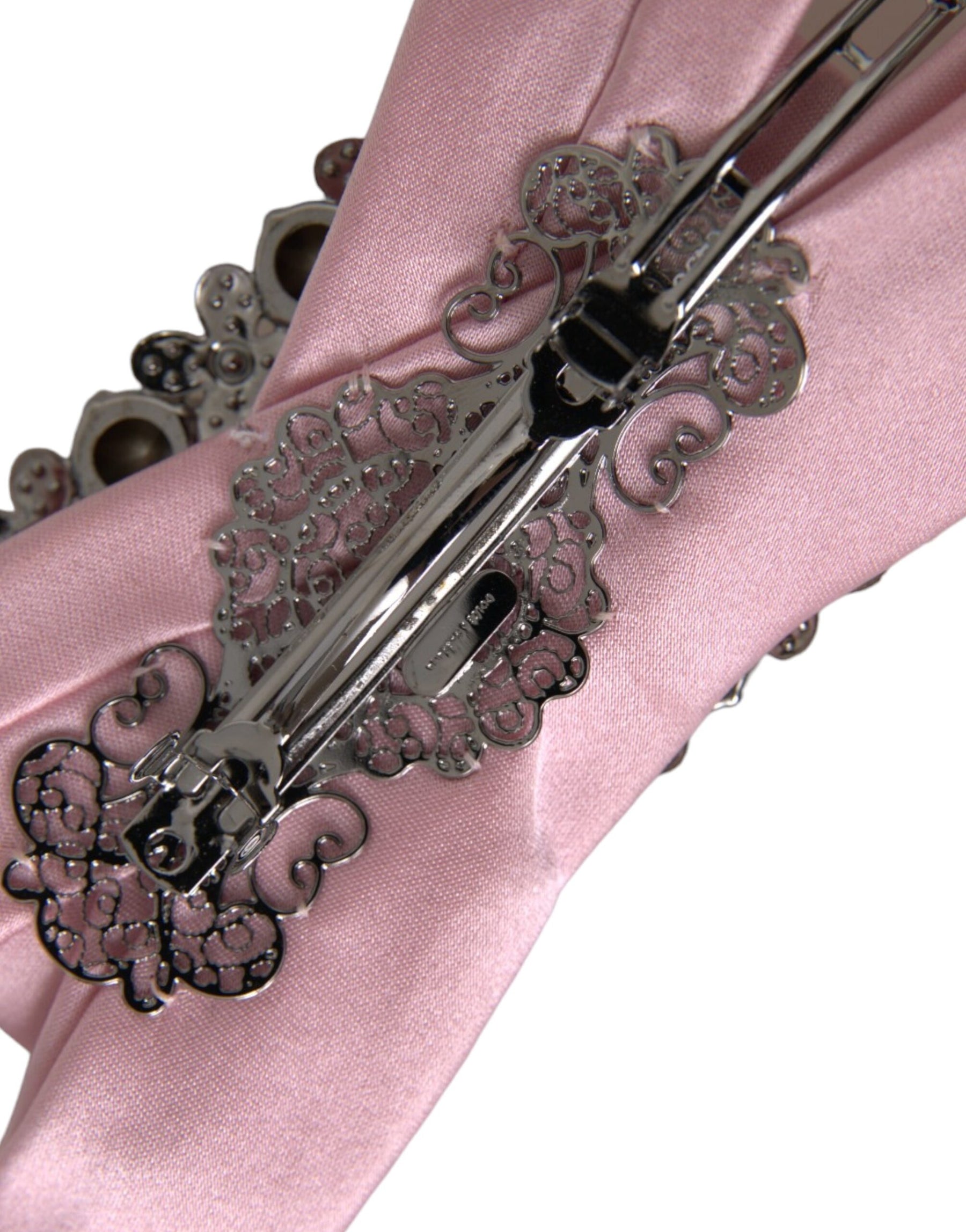 Dolce & Gabbana Pink Satin Crystal Jewelry Brooch Hair Pin | Regal Royce