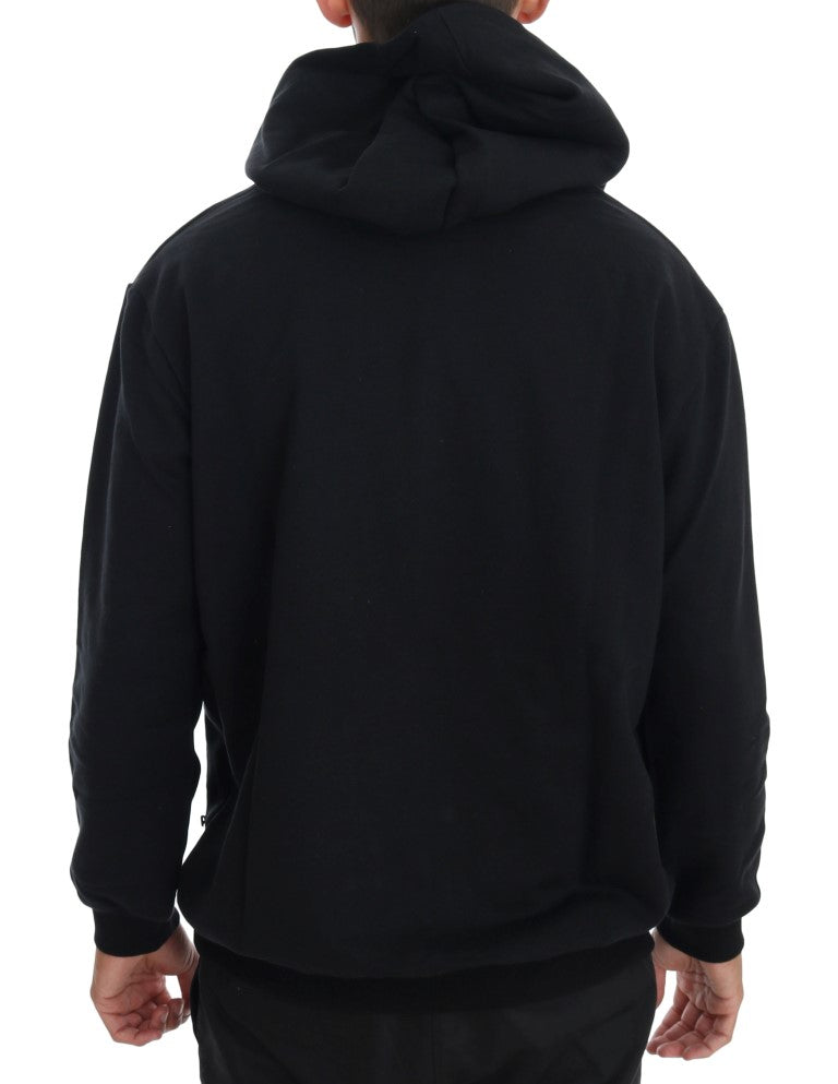 Daniele Alessandrini Black Gym Casual Hooded Cotton Sweater | Regal Royce