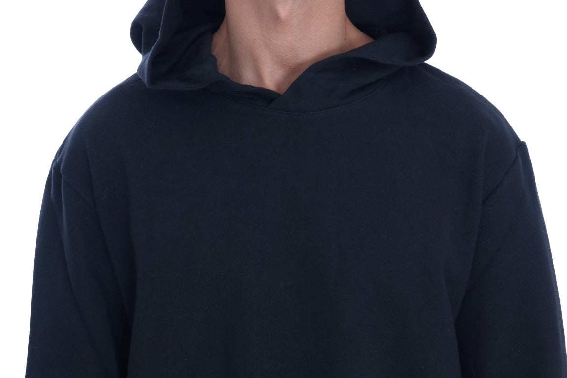 Daniele Alessandrini Black Gym Casual Hooded Cotton Sweater | Regal Royce