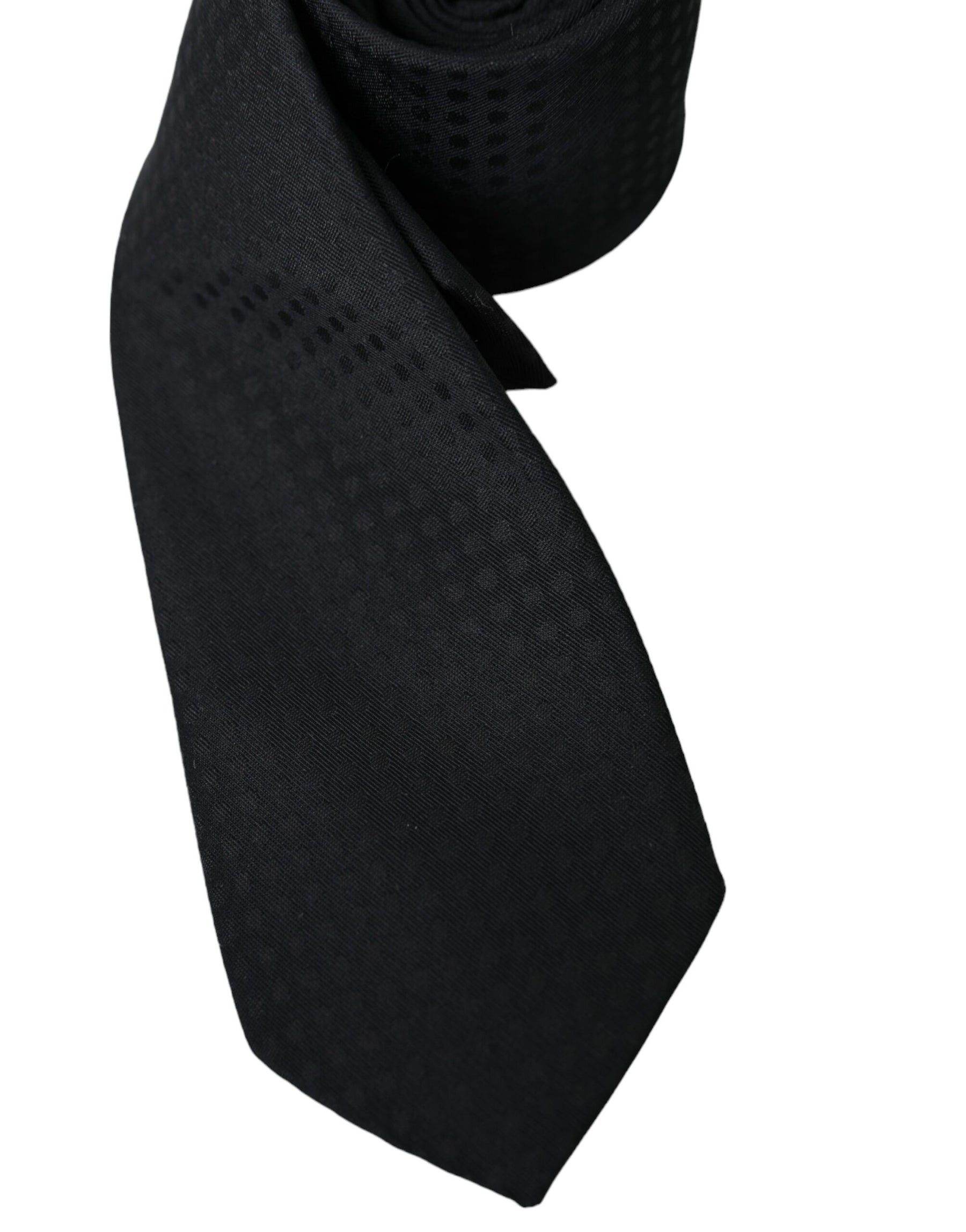 Dolce & Gabbana Black 100% Silk Adjustable Necktie Face Mask | Regal Royce