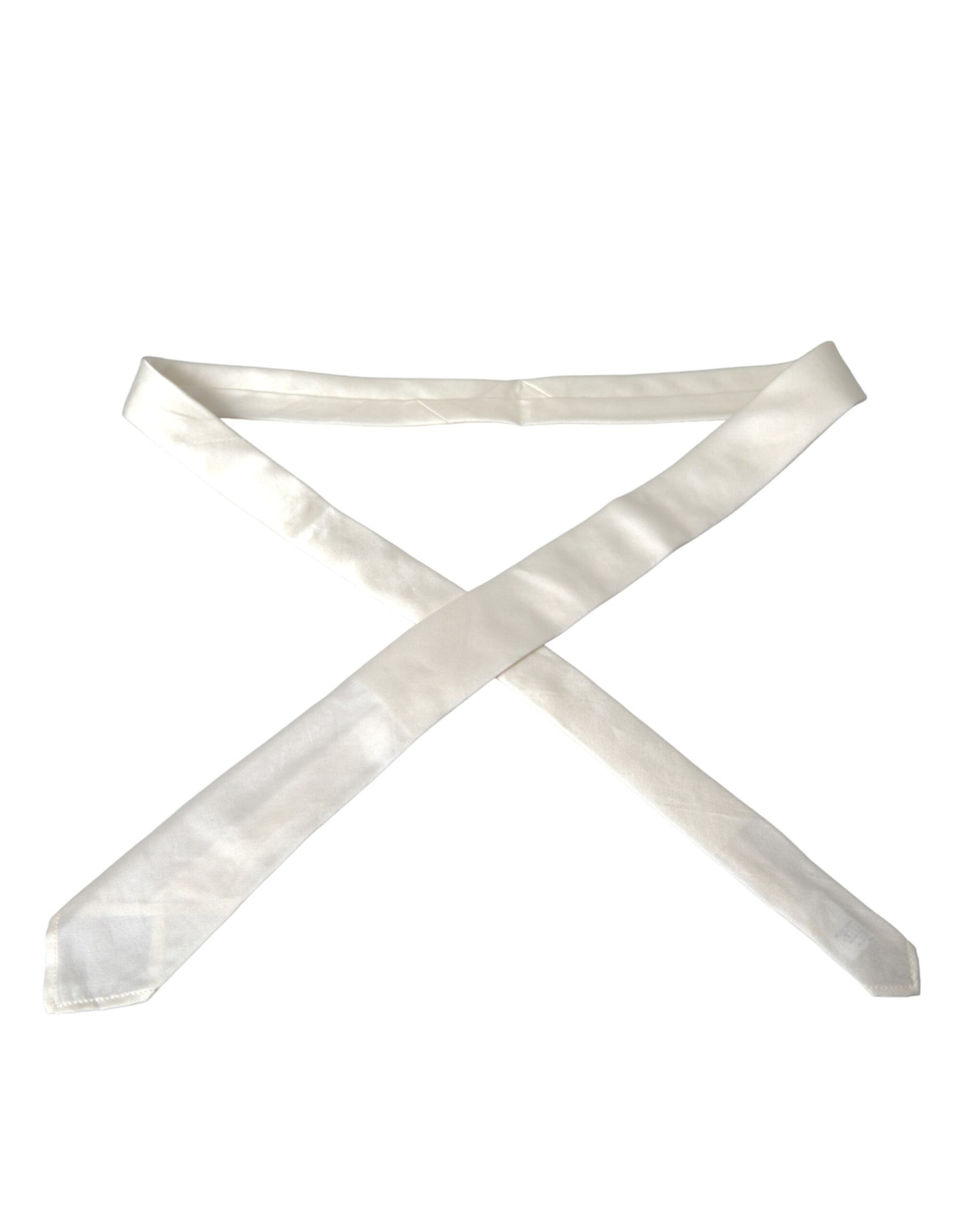 Dolce & Gabbana White Silk Blend Adjustable Tie Men | Regal Royce