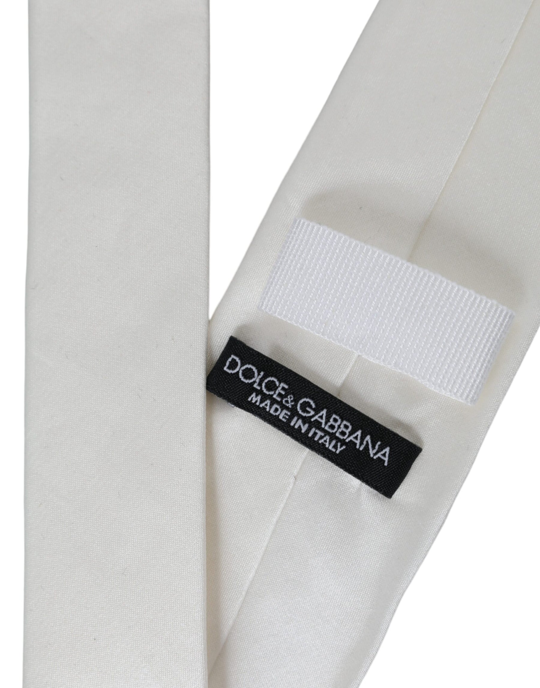 Dolce & Gabbana White Silk Blend Adjustable Tie Men | Regal Royce