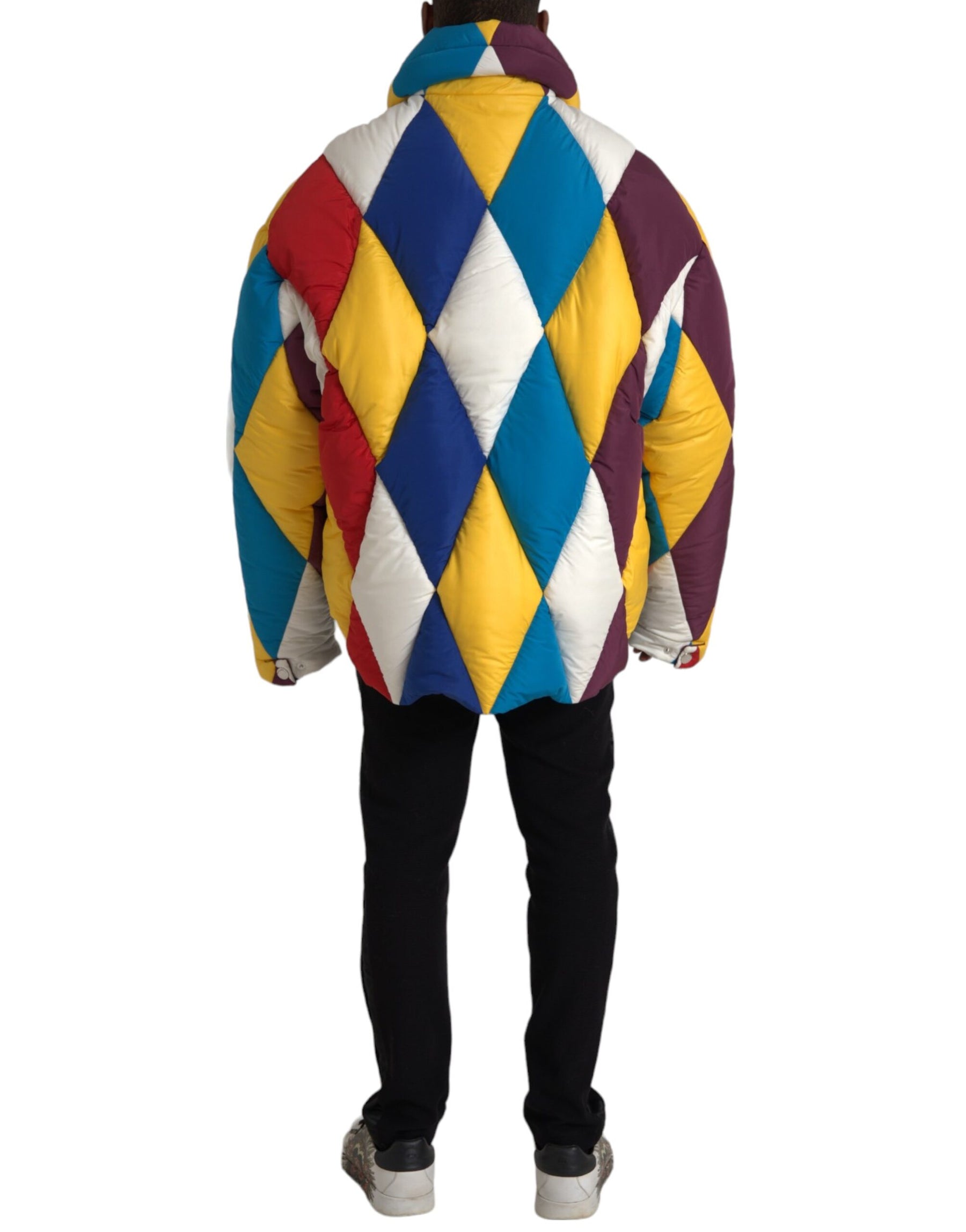Dolce & Gabbana Multicolor Windbreaker Puffer Jacket Men | Regal Royce