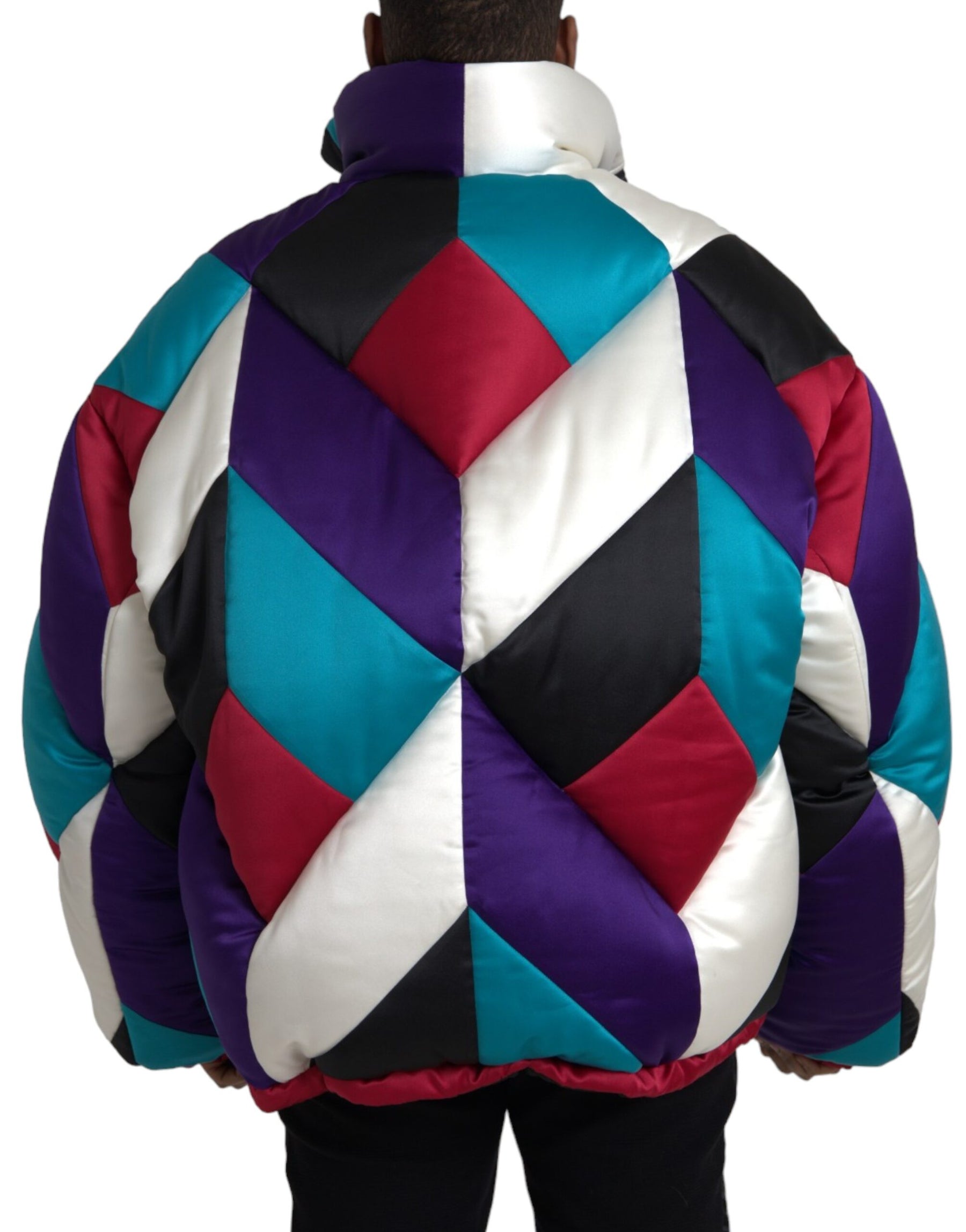 Dolce & Gabbana Multicolor Logo Windbreaker Puffer Jacket | Regal Royce