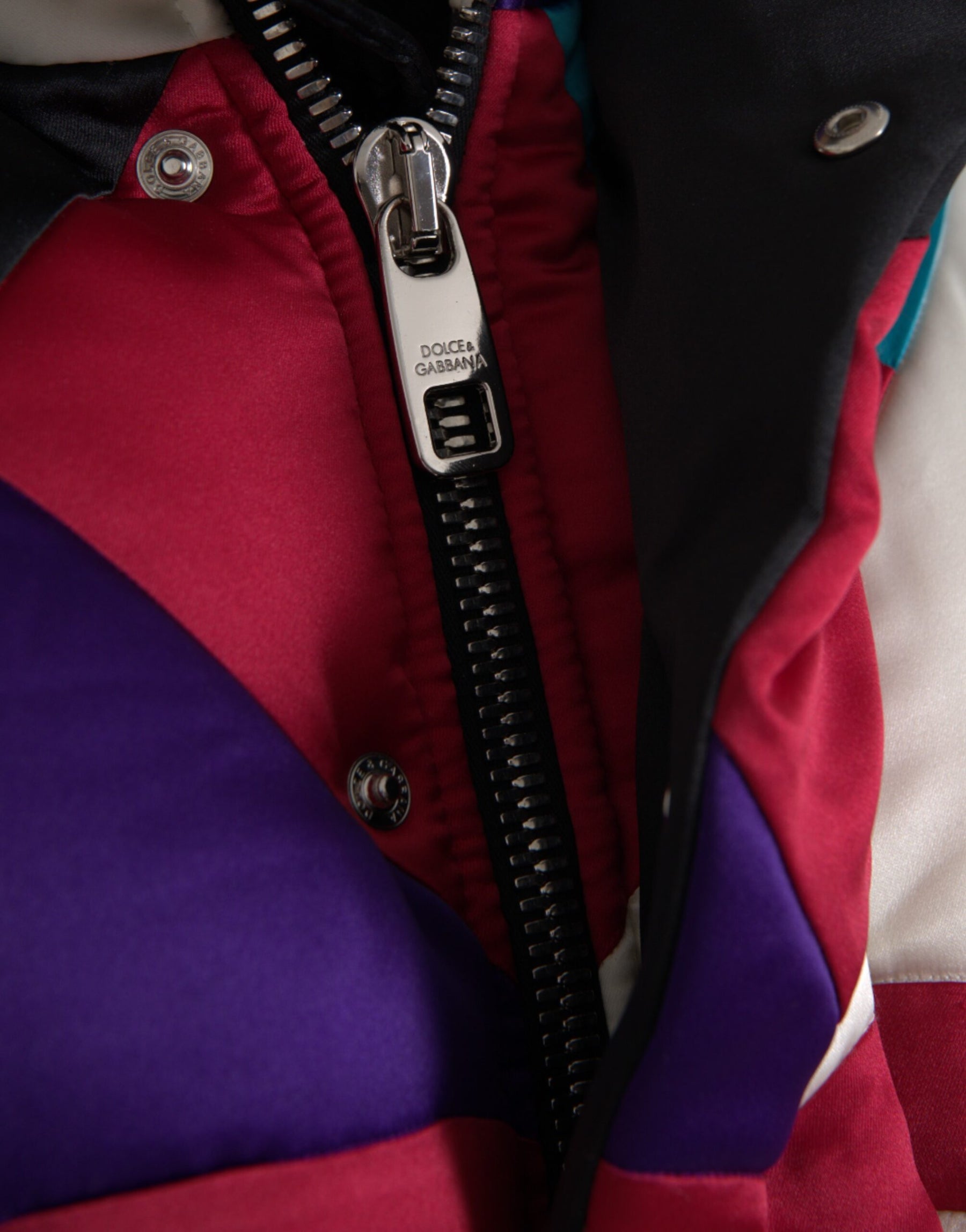 Dolce & Gabbana Multicolor Logo Windbreaker Puffer Jacket | Regal Royce
