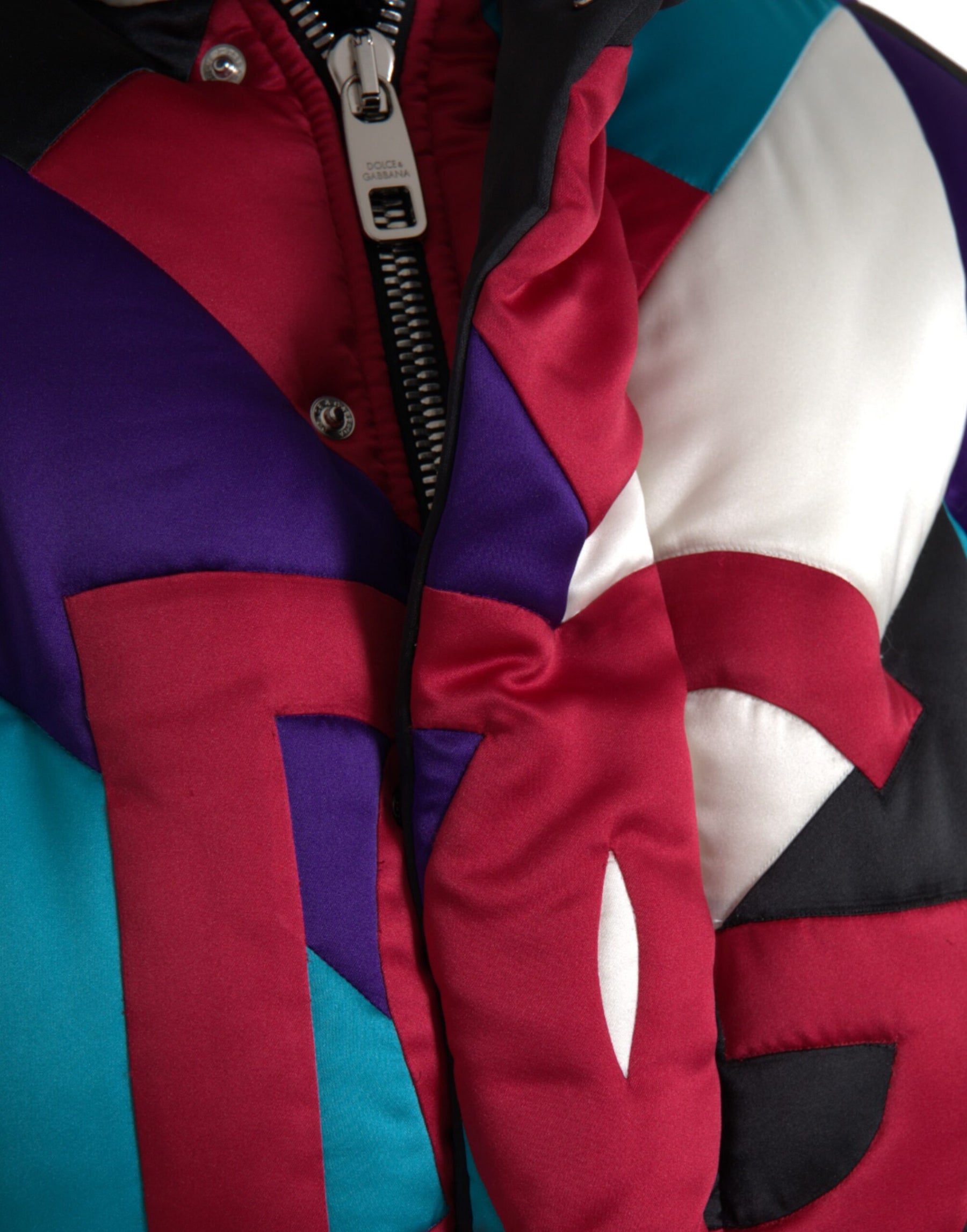 Dolce & Gabbana Multicolor Logo Windbreaker Puffer Jacket | Regal Royce
