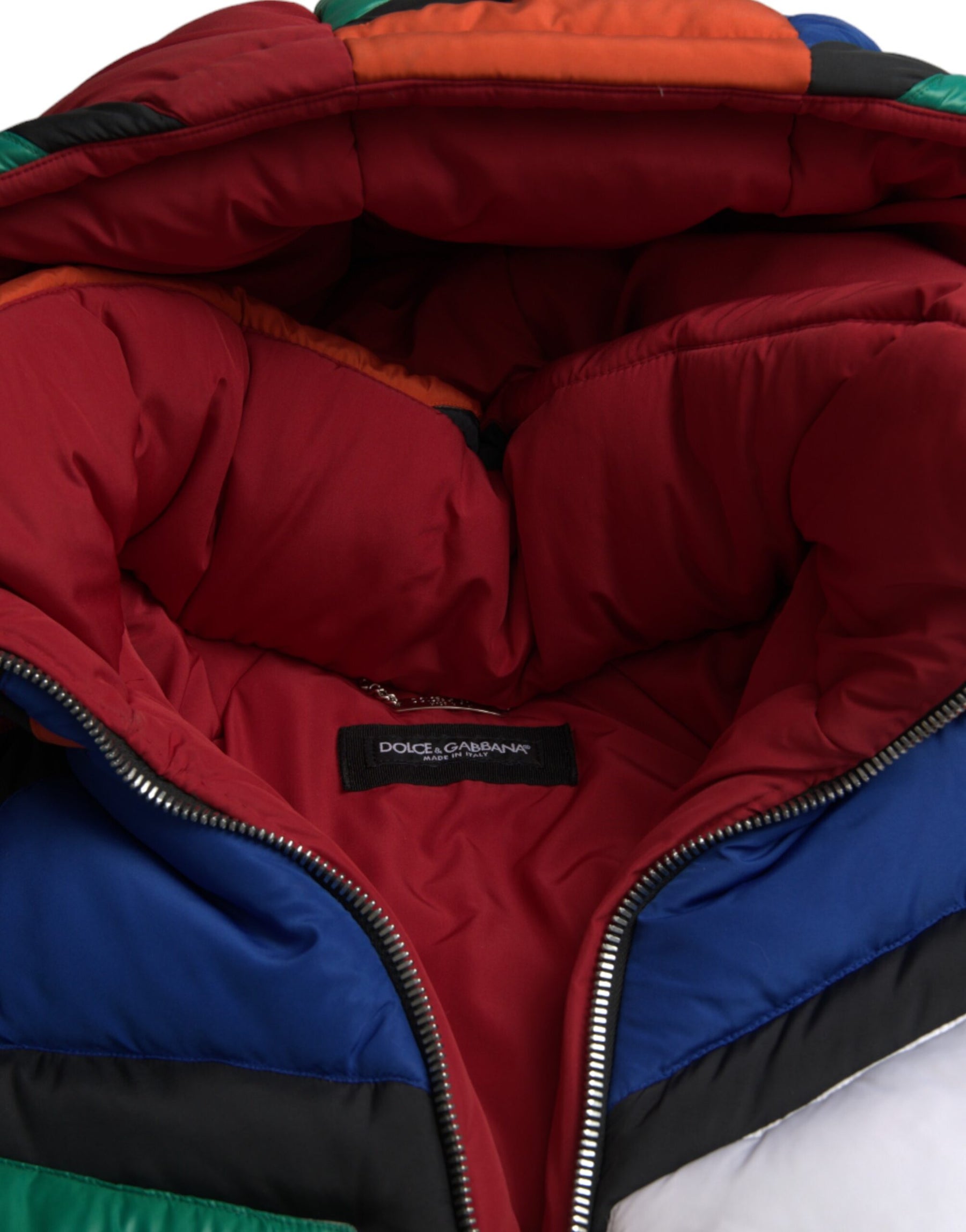 Dolce & Gabbana Multicolor Quilted Hooded Puffer Jacket | Regal Royce