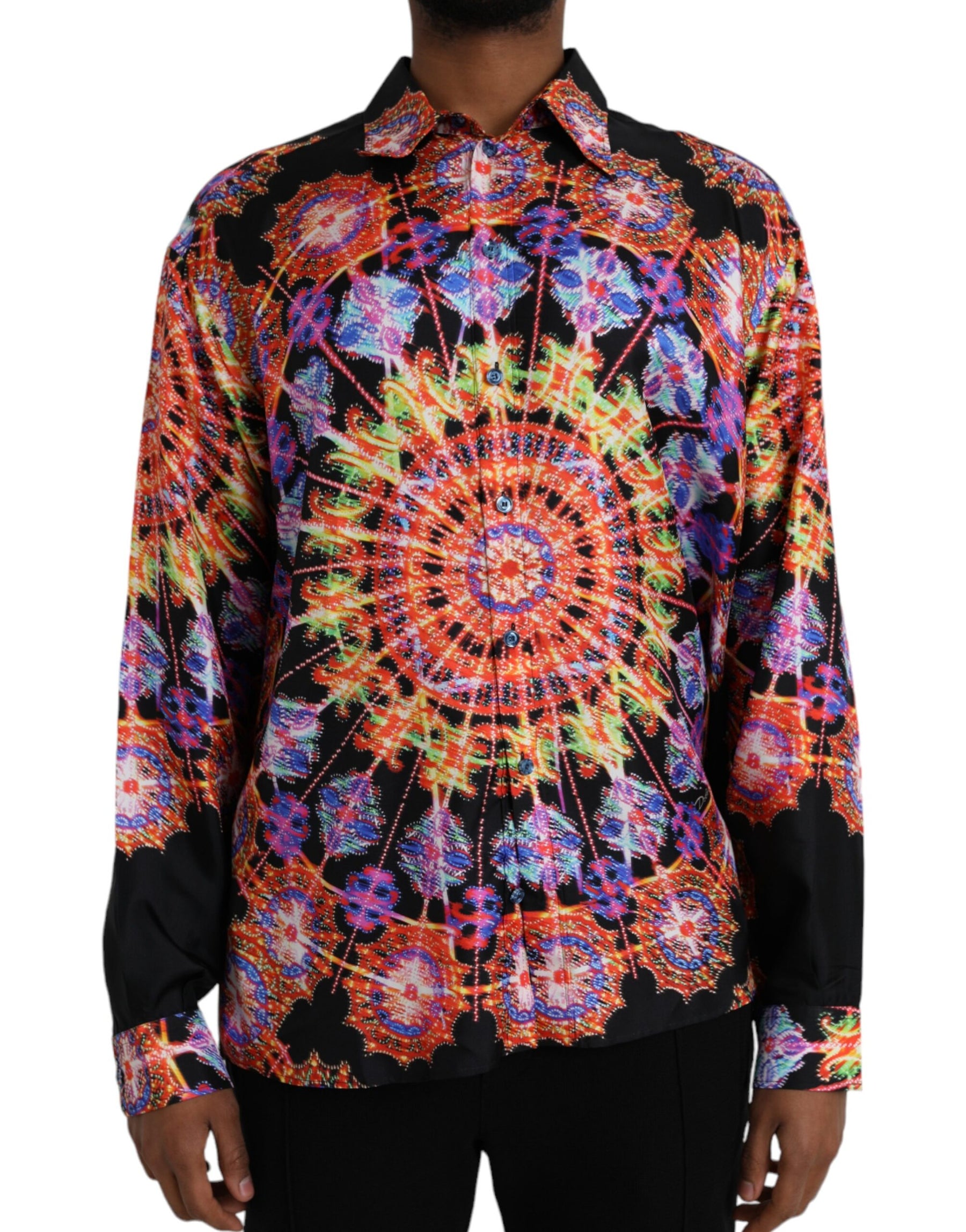 Dolce & Gabbana Multicolor Luminarie Silk Men Casual Shirt | Regal Royce