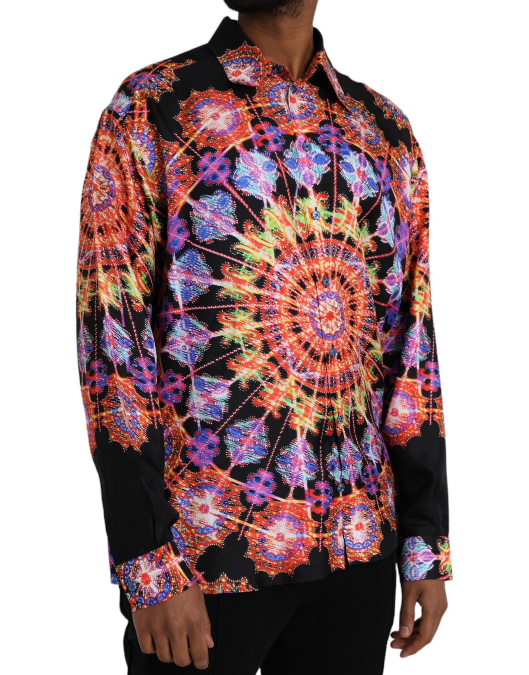 Dolce & Gabbana Multicolor Luminarie Silk Men Casual Shirt | Regal Royce