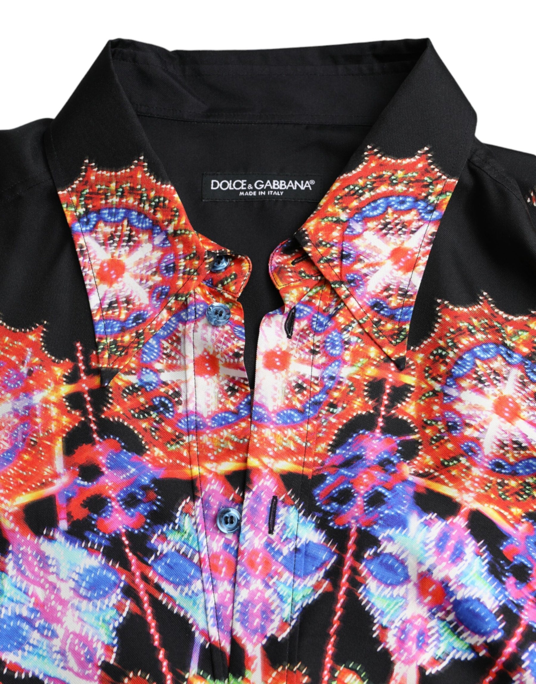 Dolce & Gabbana Multicolor Luminarie Silk Men Casual Shirt | Regal Royce