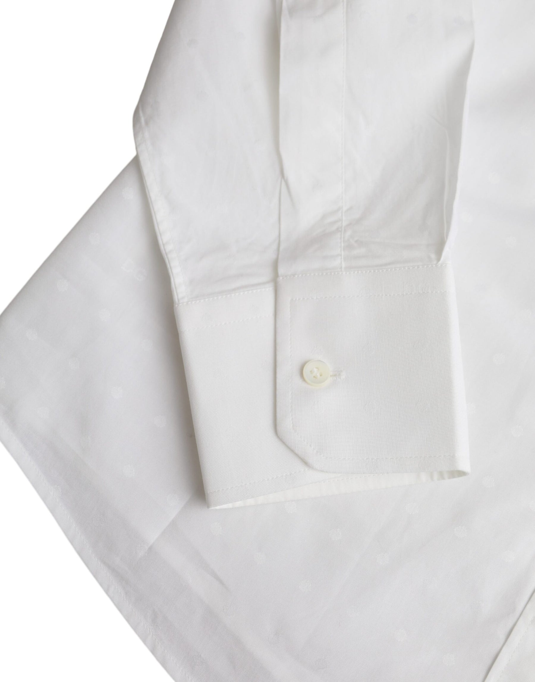 Dolce & Gabbana White Logo Cotton Men Dress GOLD Shirt | Regal Royce