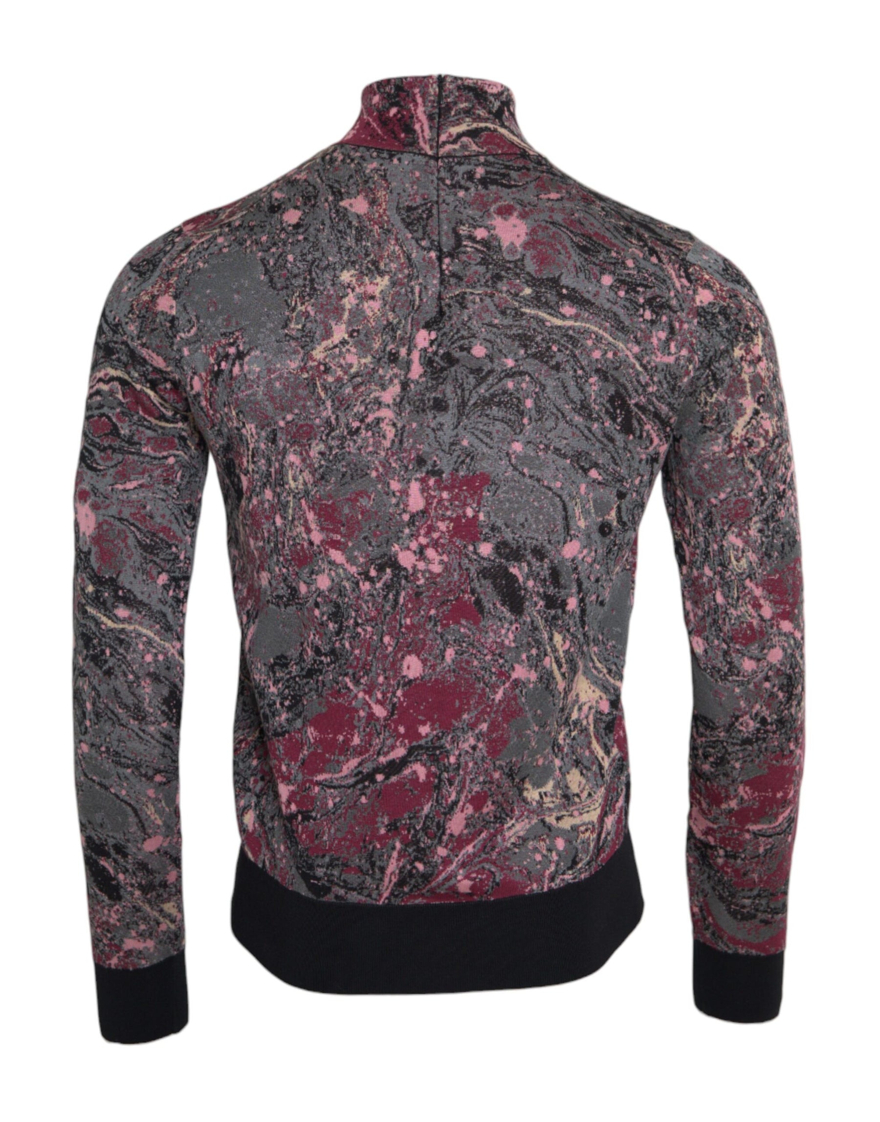 Dolce & Gabbana Multicolor Graphic Turtle Neck Men Sweater | Regal Royce