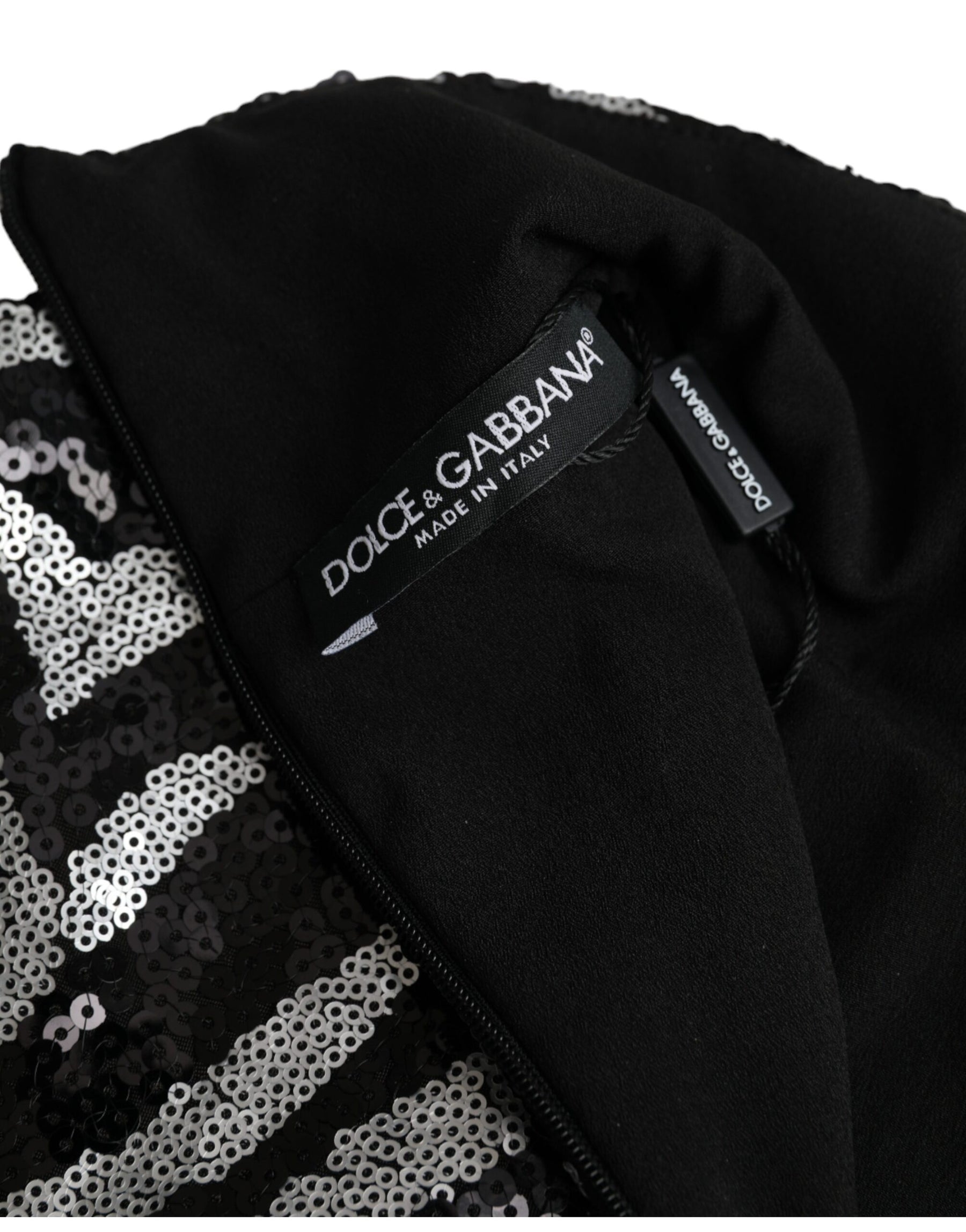 Dolce & Gabbana Black Silver Sequined Polyester Sweater | Regal Royce
