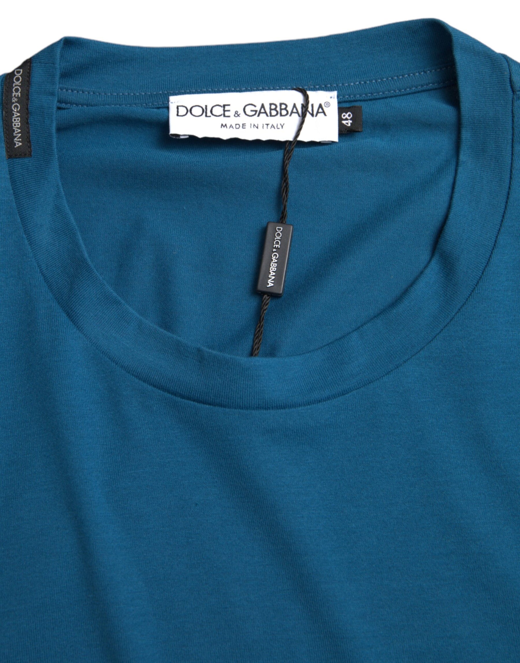 Dolce & Gabbana Blue Logo Round Neck Short Sleeves T-shirt | Regal Royce