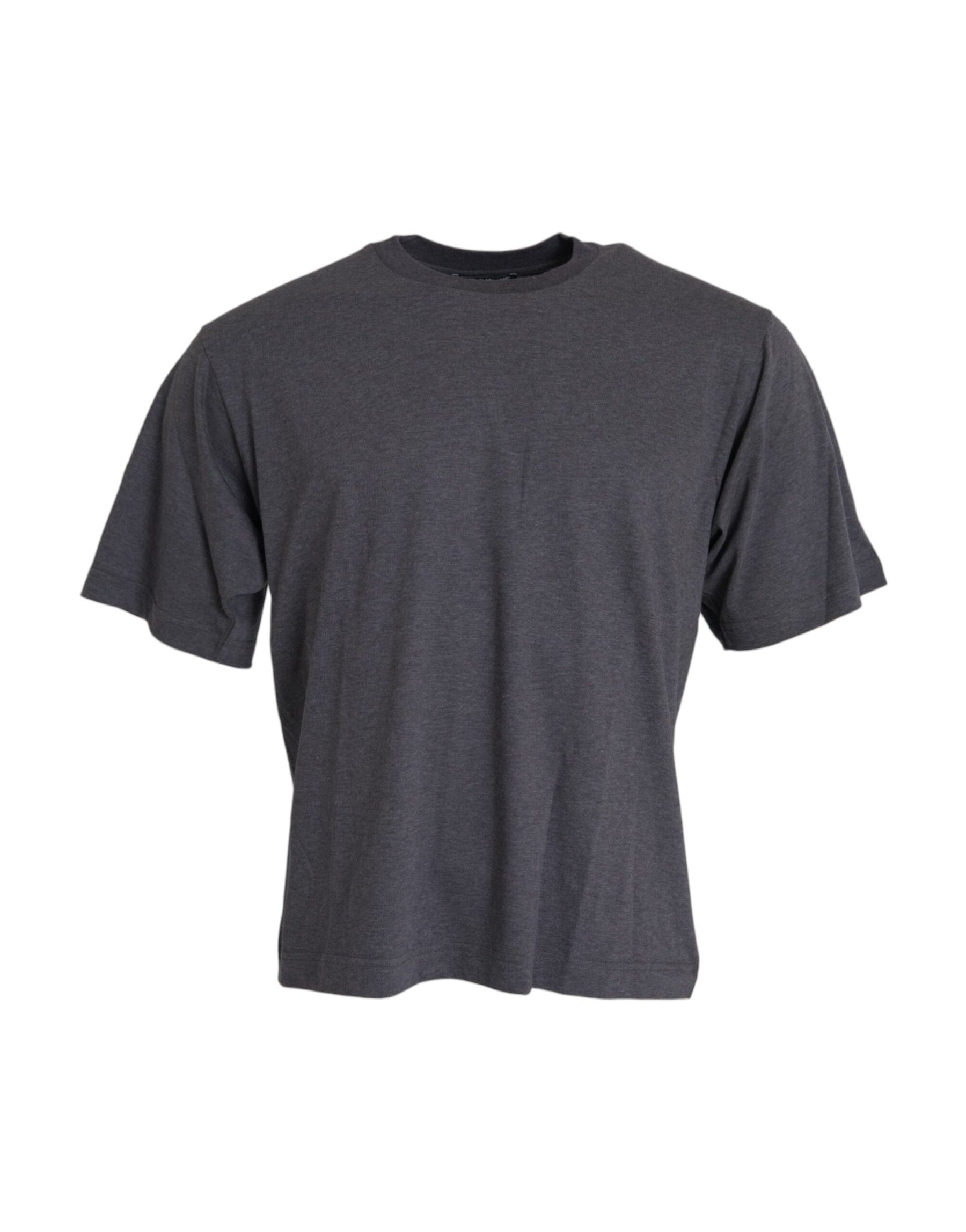 Dolce & Gabbana Gray Cotton Round Neck Short Sleeve T-shirt | Regal Royce