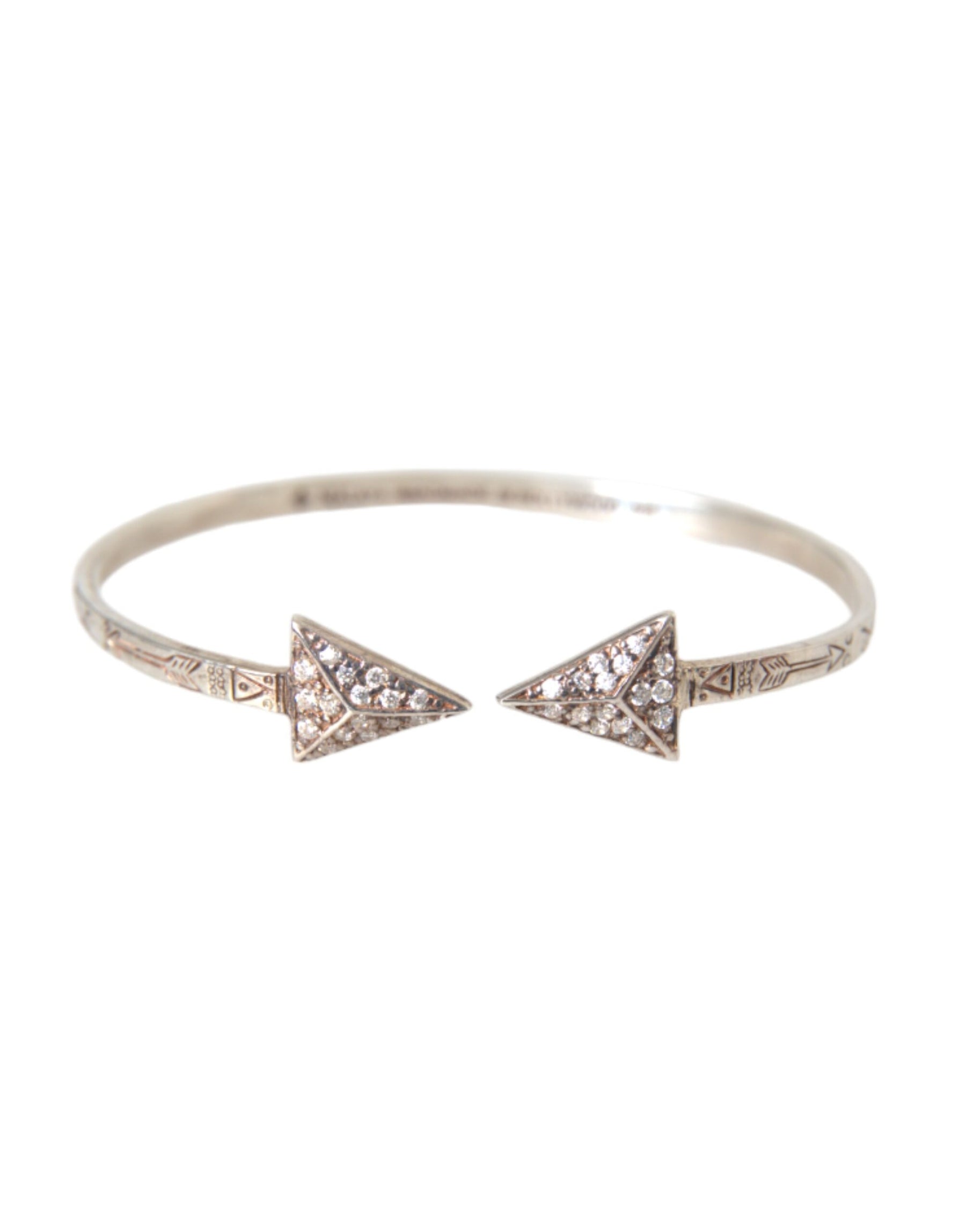 Nialaya Arrow Crystal 925 Silver Bangle Bracelet Women | Regal Royce
